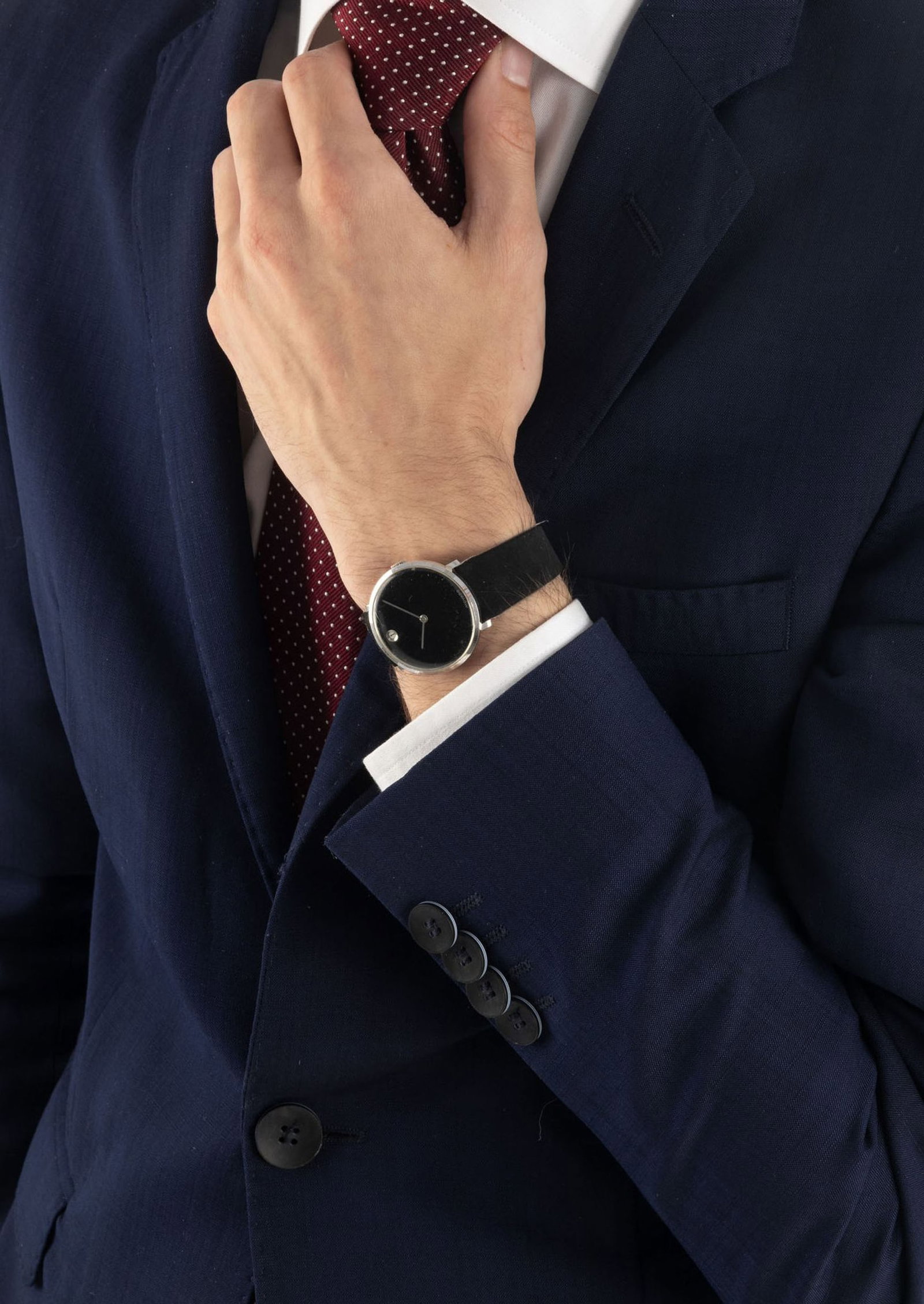Movado, montre en or gris 585 avec indication de la date Mouvement: cal. 2562 C, mécanique, 1 - 5