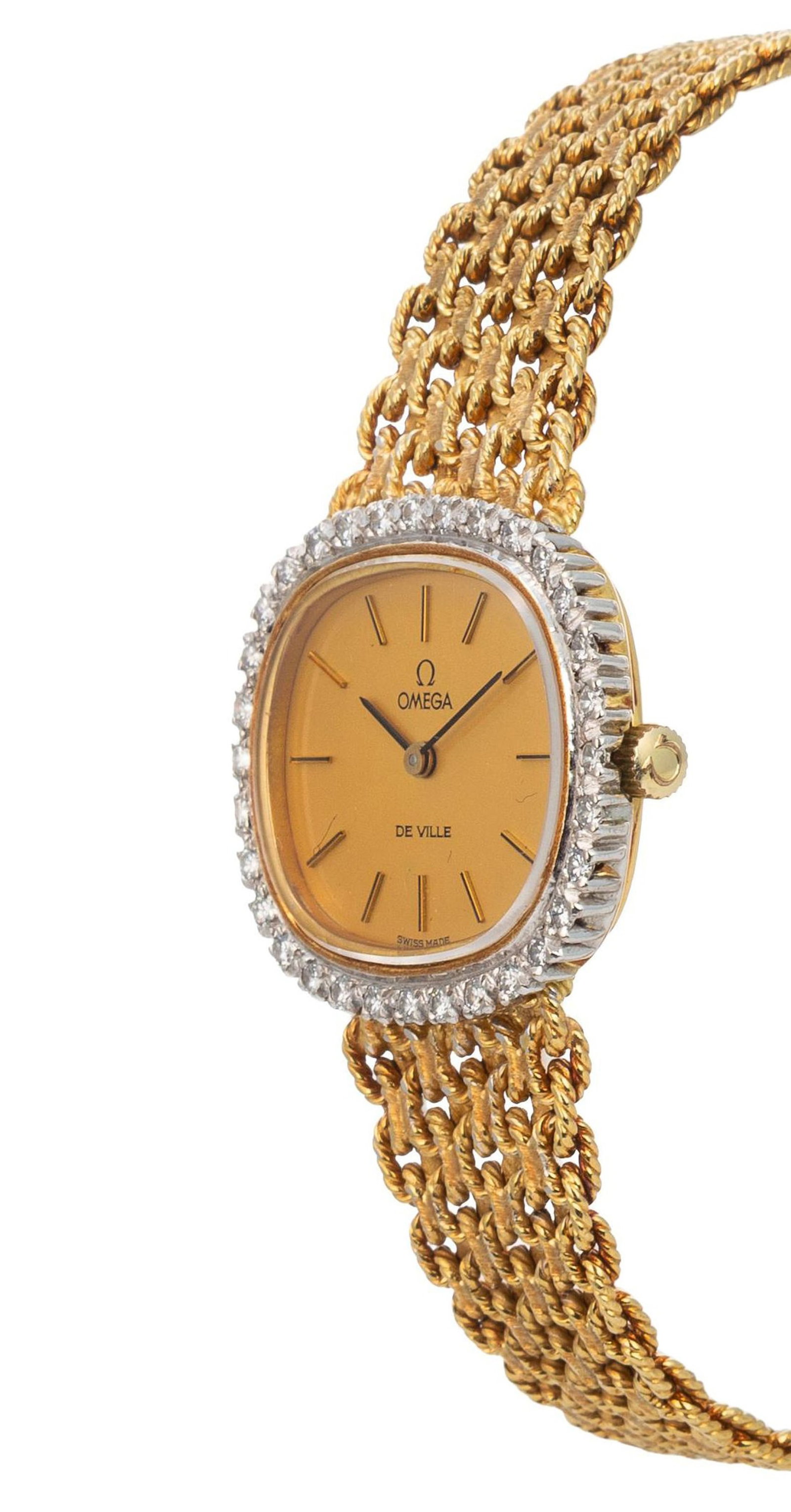 Omega, De Ville, réf. 8296, montre-bracelet 2 ors 750 sertie de diamants, années 1970 Mo - 2