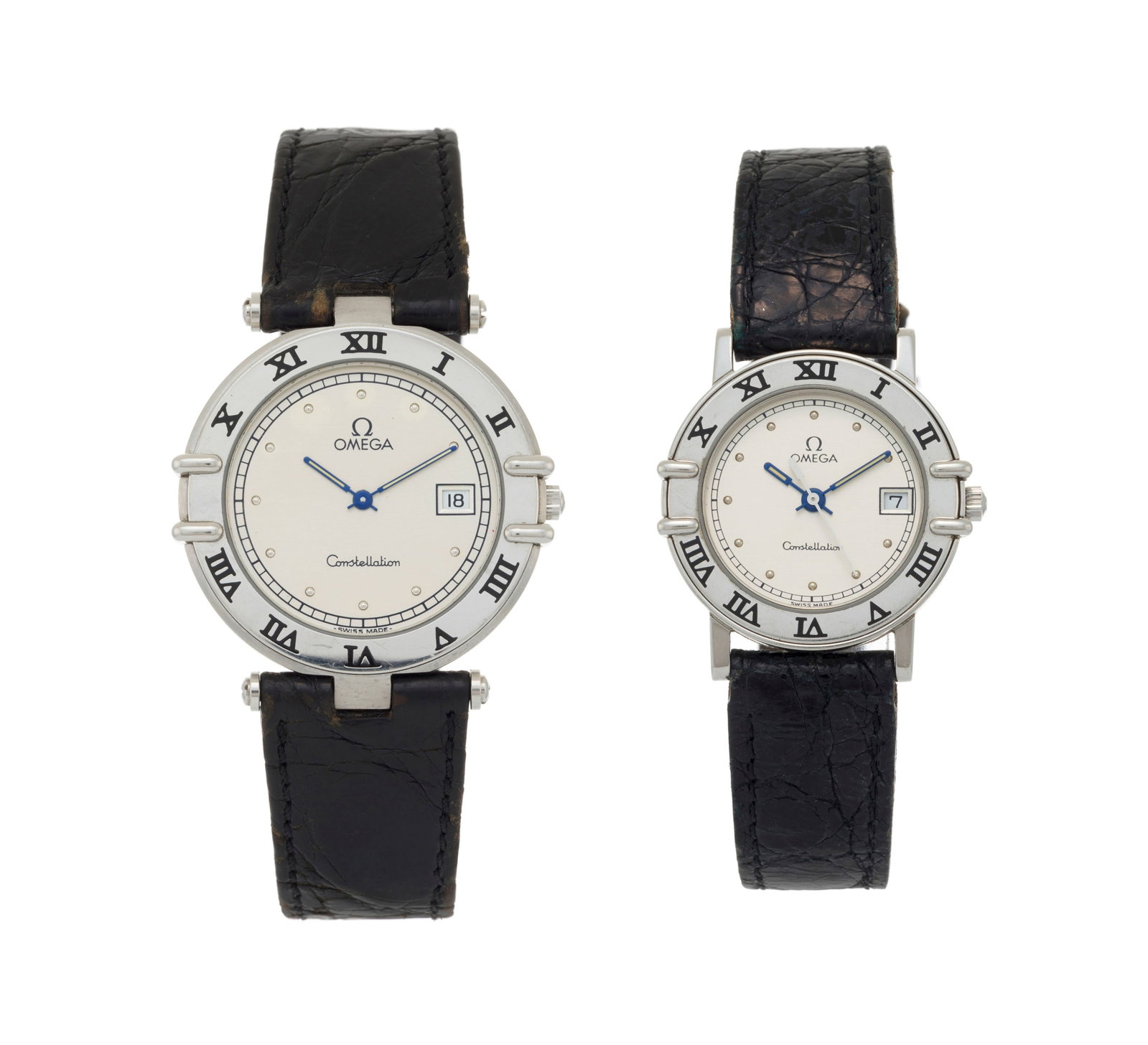 Omega, Constellation, lot de 2 montres en acier Mouvement: quartz Boîtier: diam. 27 et 33 m (1 of 5)