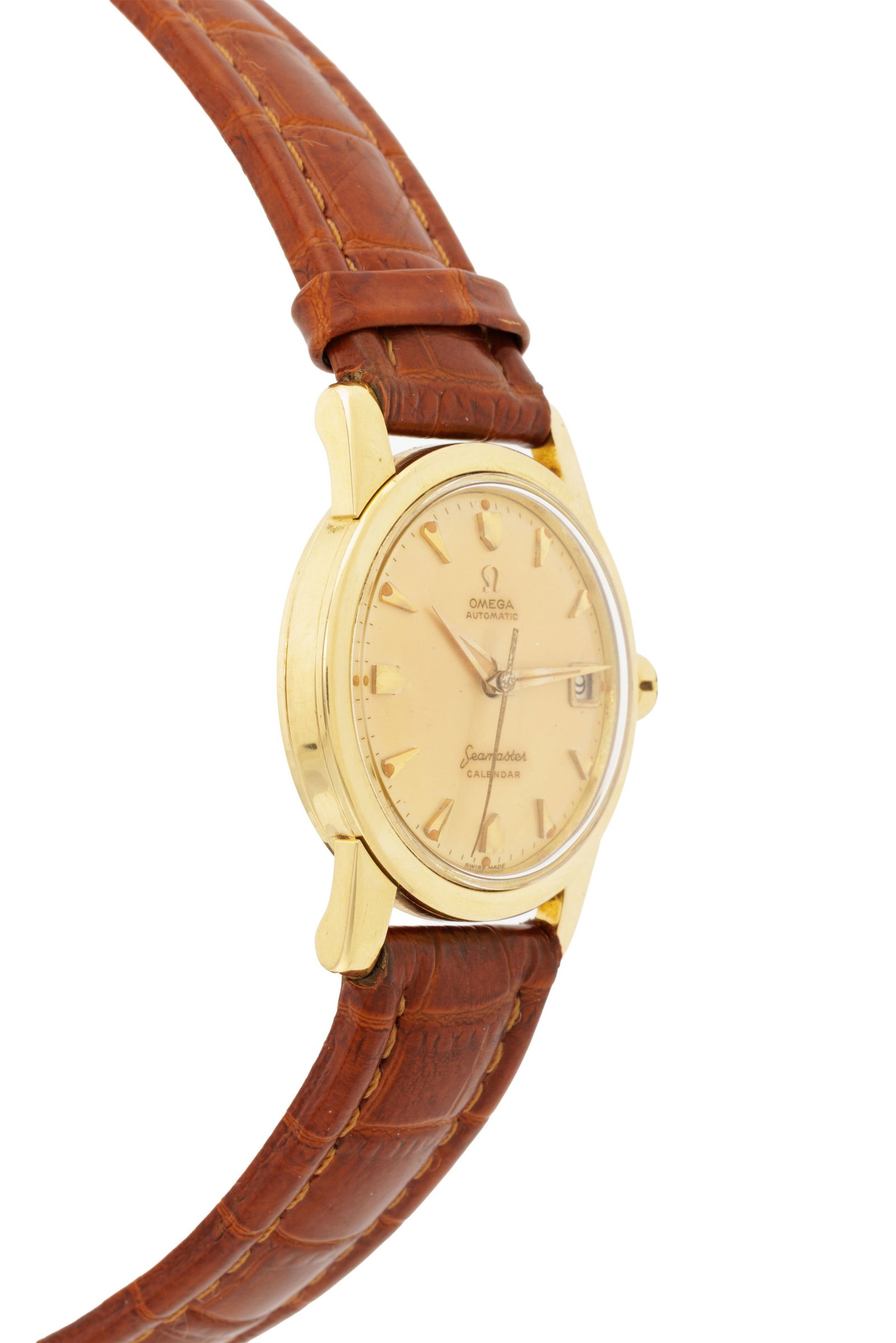 Omega, Seamaster Calendar, réf. 2849 SC-1, montre en or 750 avec indication de la date, ann - 2