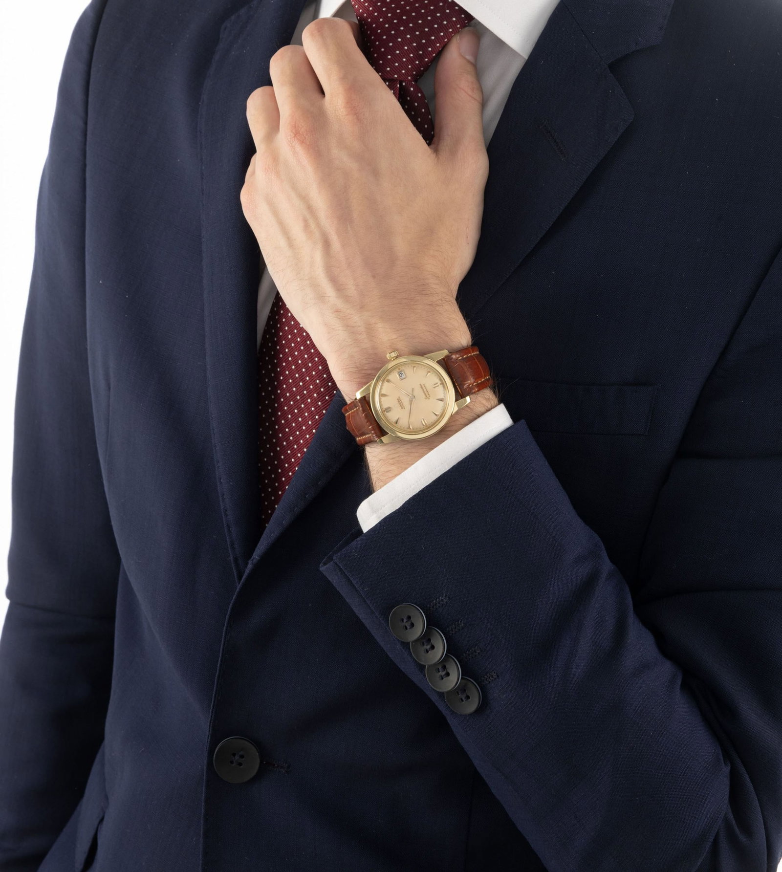 Omega, Seamaster Calendar, réf. 2849 SC-1, montre en or 750 avec indication de la date, ann - 5