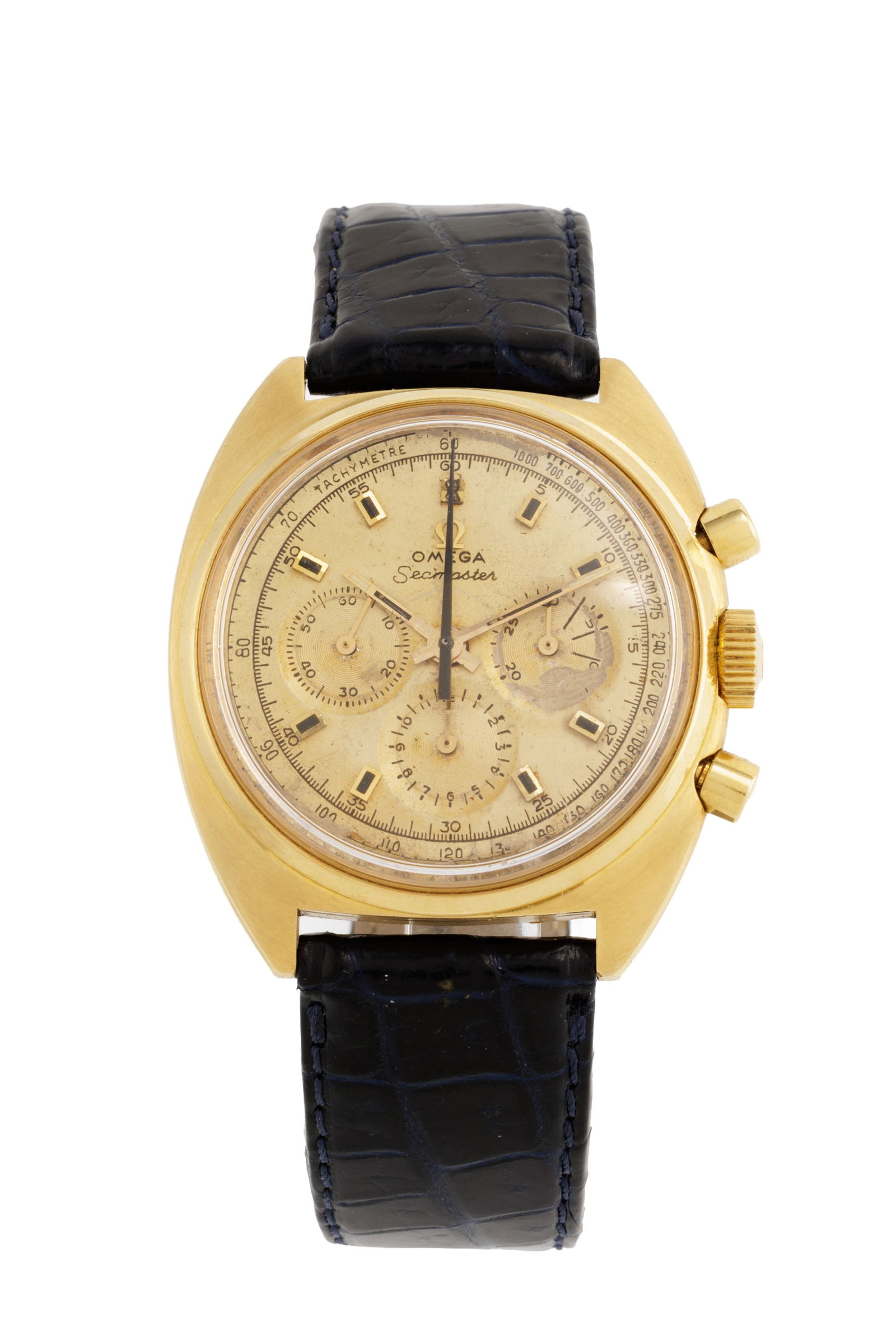 Omega, Seamaster, réf. 145.006-66, montre chronographe en or 750, années 1960-70 Mouveme (1 of 5)