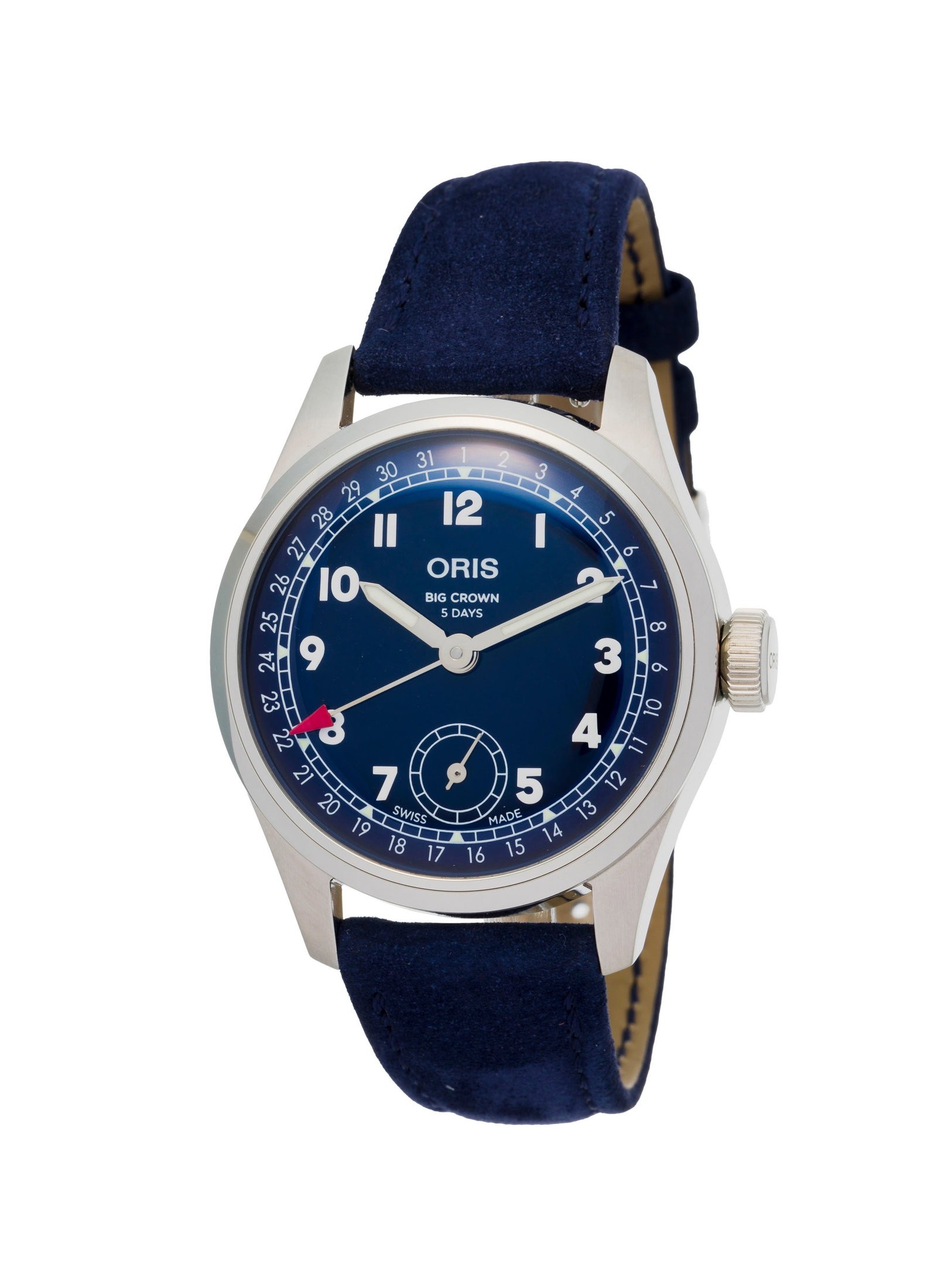 Oris, Big Crown, réf. 77764000, montre petite seconde en acier Mouvement: cal. 403, automatiq: Oris, Big Crown, réf. 77764000, montre petite seconde en acier Mouvement: cal. 403, automatique, 24 rubis Boîtier: n°39 14262, diam. 37 mm, fond en verre laissant apparaître le mou