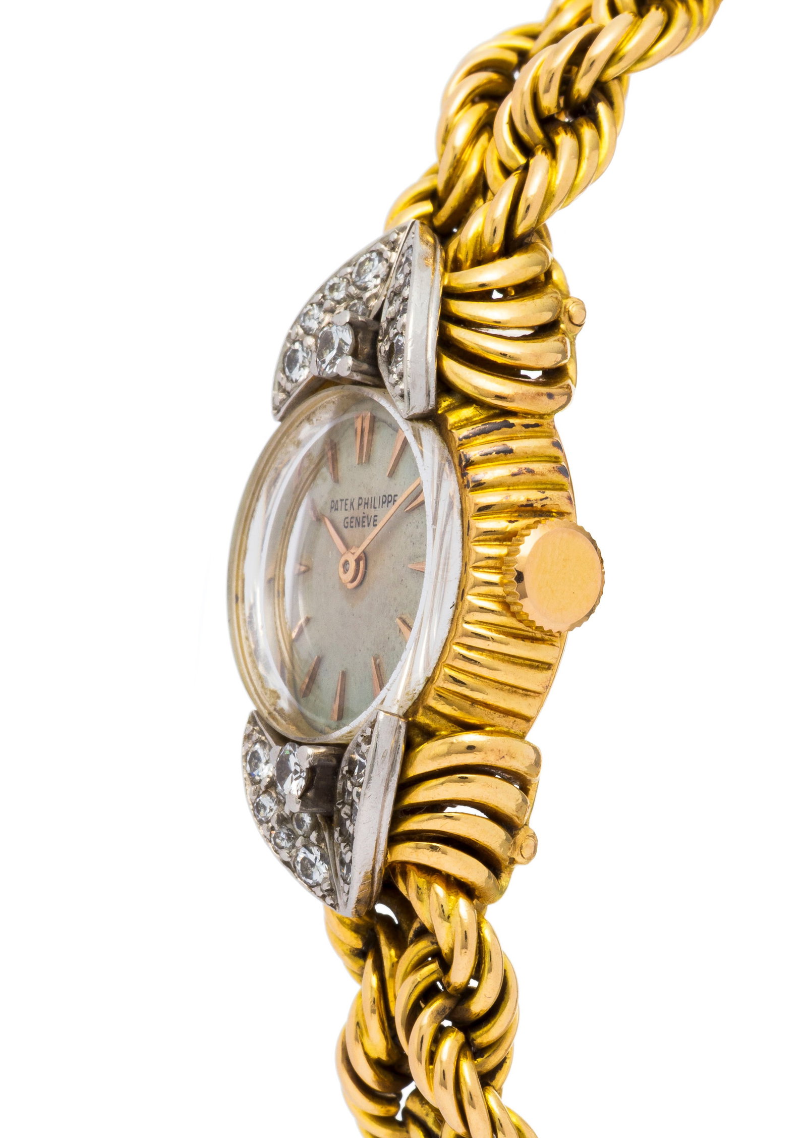 Patek Philippe, réf. 3113, montre-bracelet 2 ors 750 sertie de diamants, années 1950-60  - 2