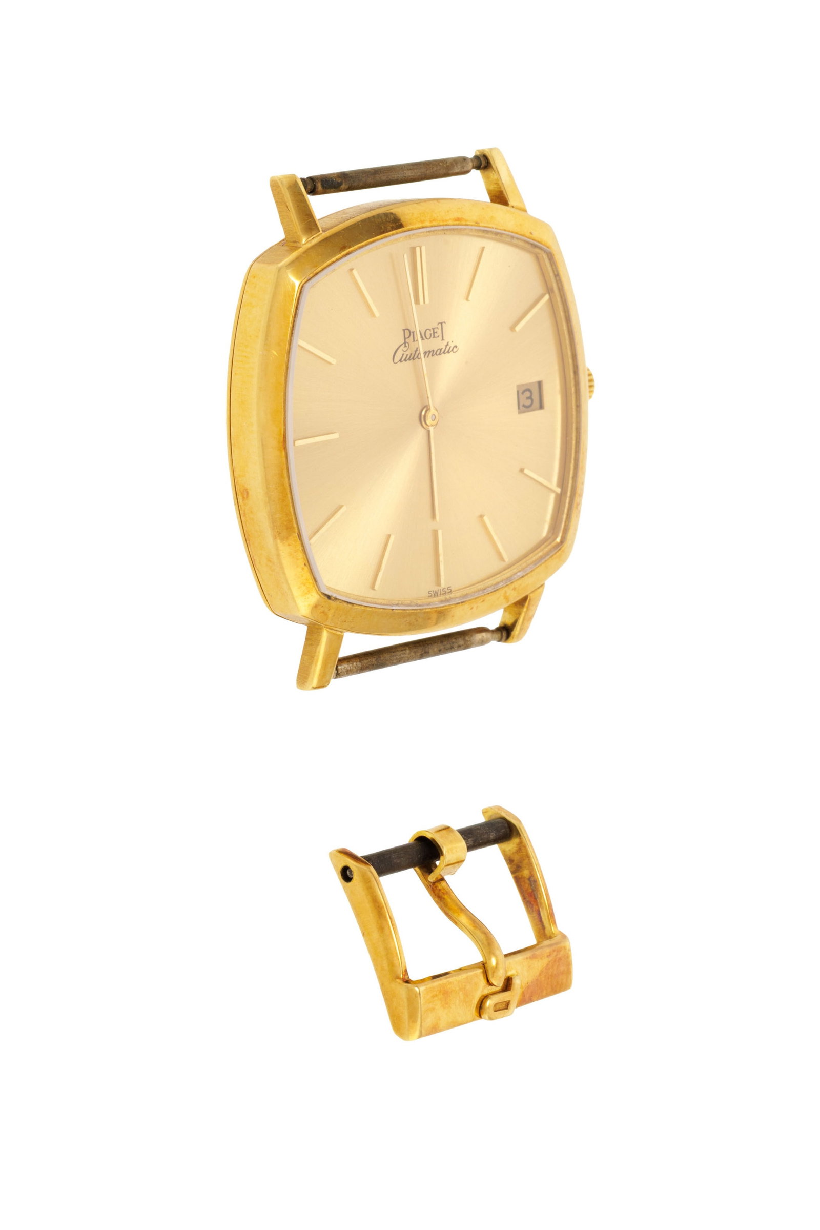 Piaget, réf. 13406, montre et sa boucle ardillon en or 750 avec indication de la date, anné - 2