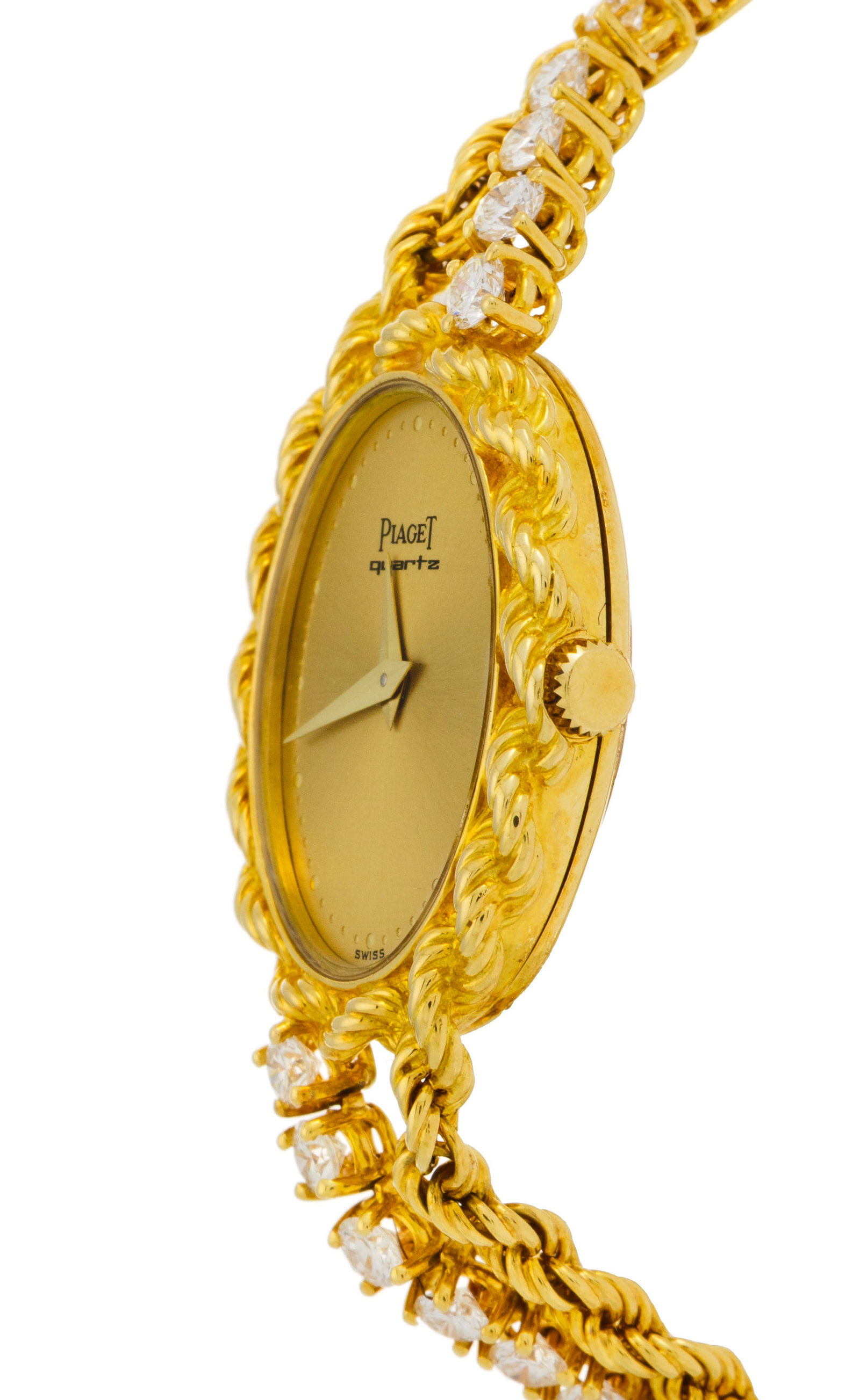 Piaget, réf. 8563 E 21, montre-bracelet en or 750 sertie de diamants, circa 1982 Mouvement: c - 2