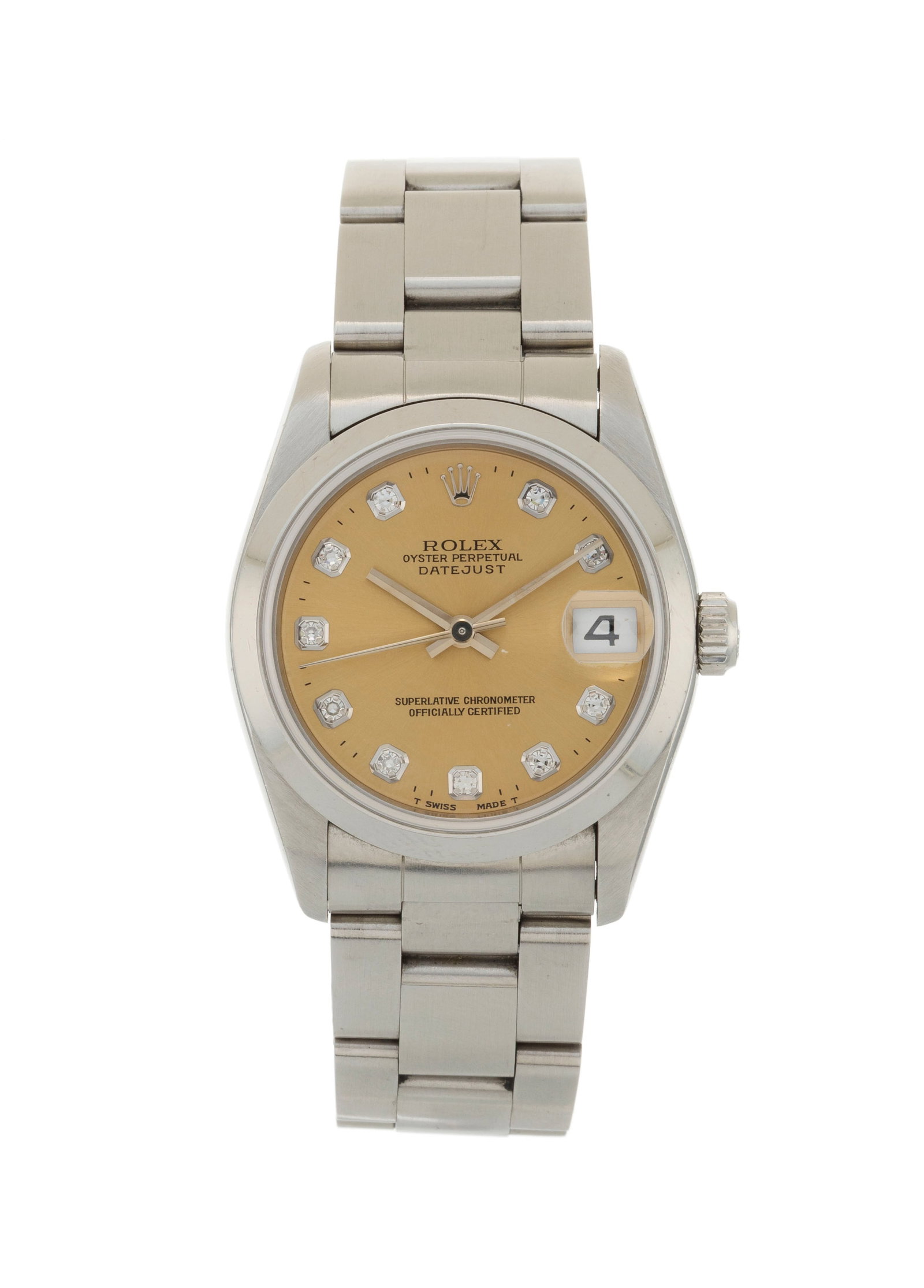 Rolex, Datejust, réf. 68240/68000, montre-bracelet en acier avec index sertis de diamants, circ (1 of 4)