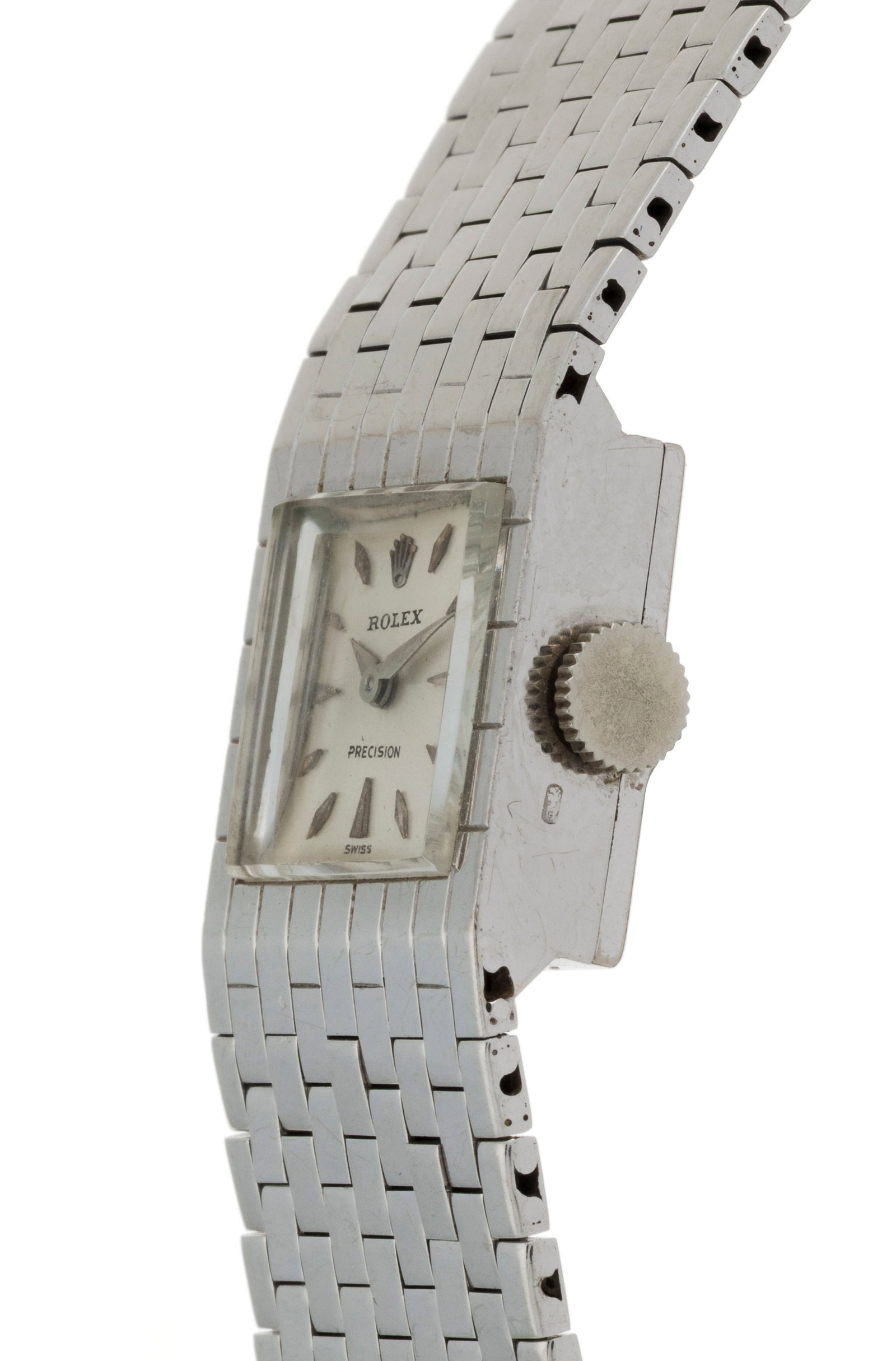 Rolex, Precision, réf. 8209, montre-bracelet ceinture en or gris 750, circa 1957 Mouvement: m - 2