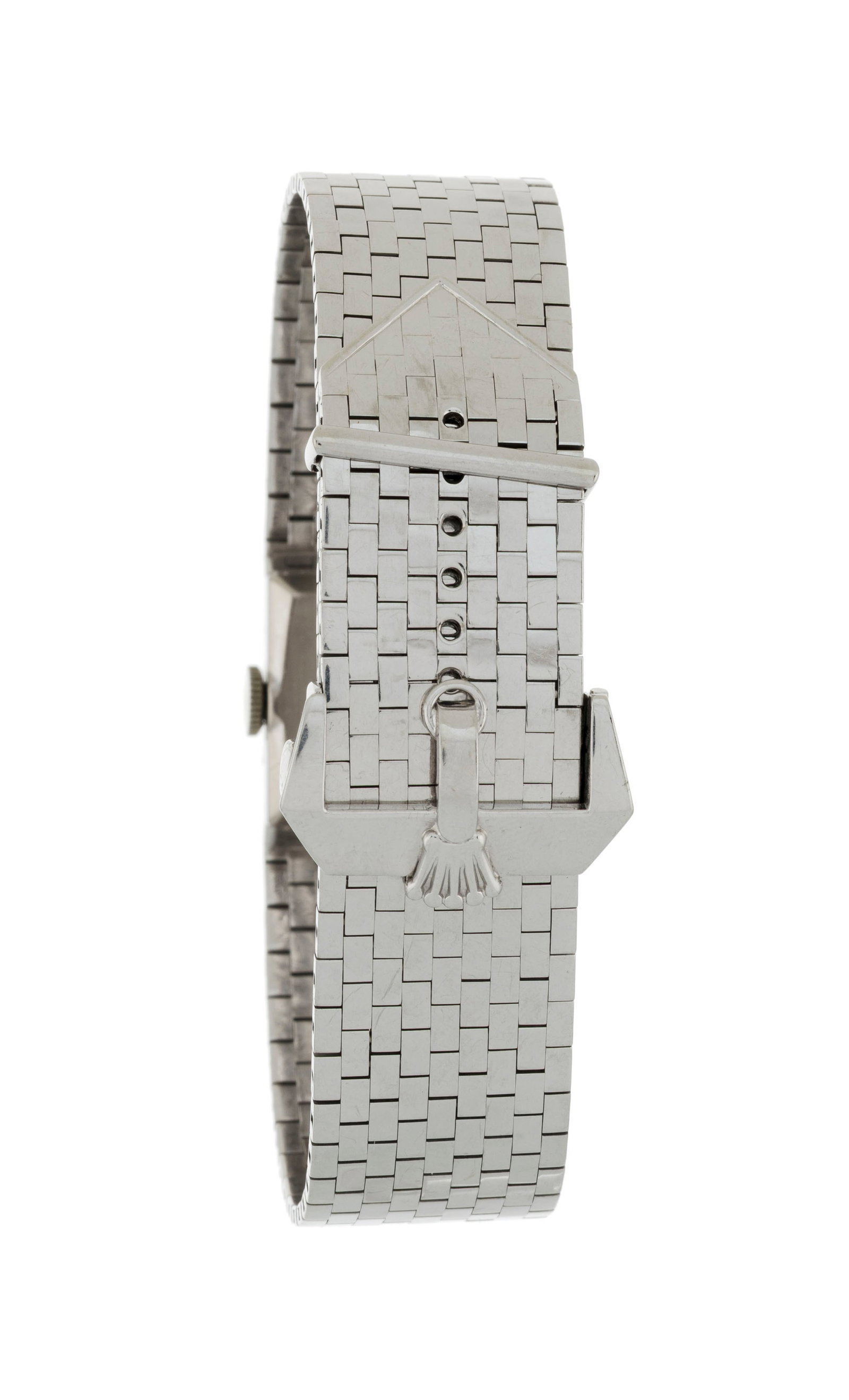 Rolex, Precision, réf. 8209, montre-bracelet ceinture en or gris 750, circa 1957 Mouvement: m - 3