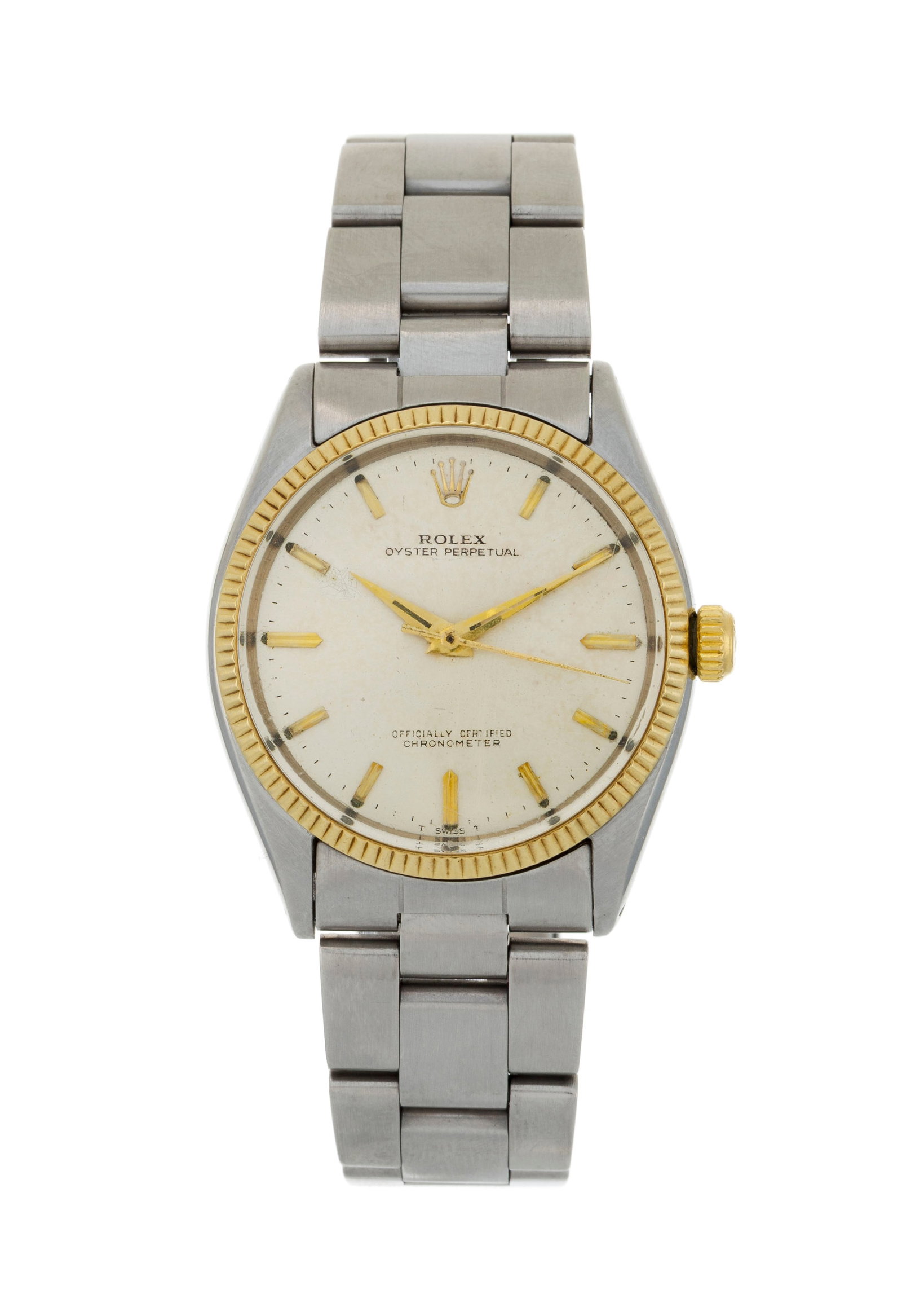 Rolex, Oyster Perpetual, réf. 6567, montre-bracelet en acier et or, circa 1958 Mouvement: cal (1 of 4)