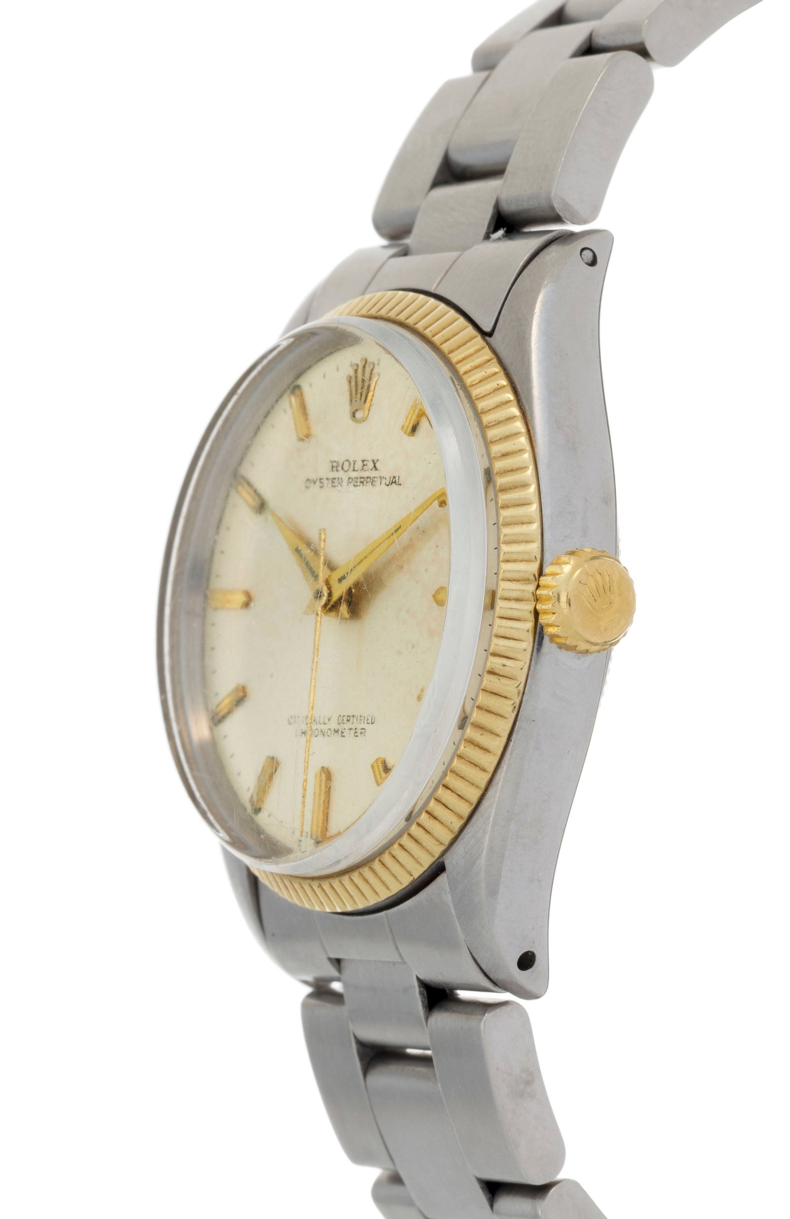 Rolex, Oyster Perpetual, réf. 6567, montre-bracelet en acier et or, circa 1958 Mouvement: cal - 2