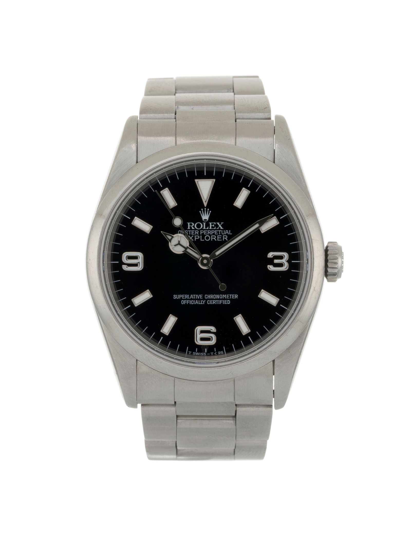 Rolex, Explorer, réf. 14270, montre-bracelet en acier, circa 1996 Mouvement: cal. 3000, autom: Rolex, Explorer, réf. 14270, montre-bracelet en acier, circa 1996 Mouvement: cal. 3000, automatique, 27 rubis, n°4753421 Boîtier: n°T881682, diam. 35 mm Bracelet Rolex: