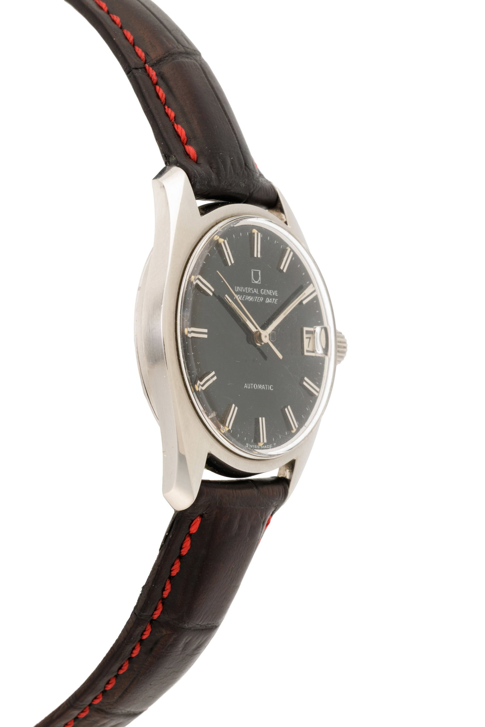 Universal, Polerouter Date, réf. 869119, montre en acier avec indication de la date, année - 2