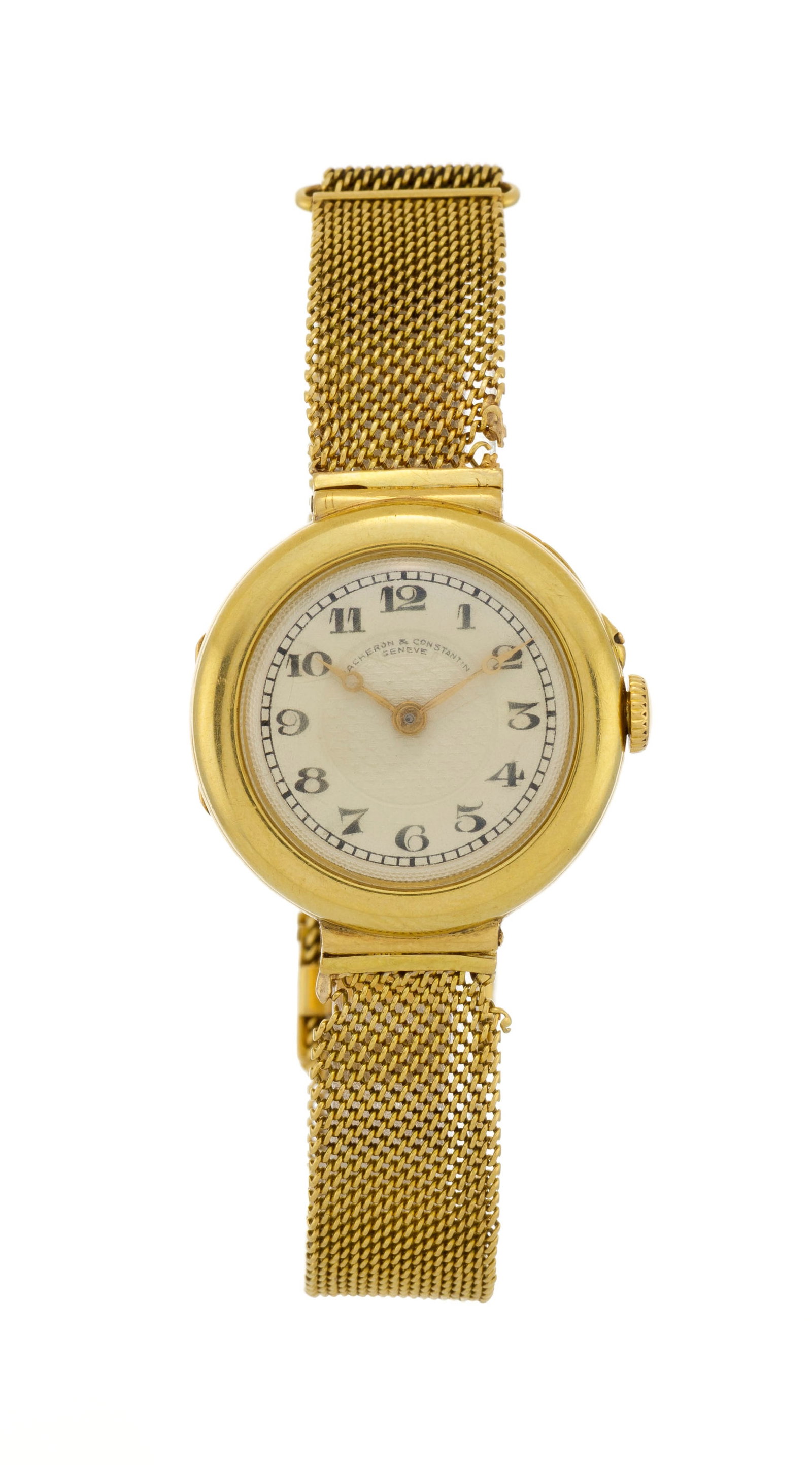 Vacheron Constantin, montre-bracelet en or 750, années 1920-30 Mouvement: mécanique, n&#: Vacheron Constantin, montre-bracelet en or 750, années 1920-30 Mouvement: mécanique, n°369943 Boîtier: n°242809, diam. 27 mm Signature: cadran, mouvement, boîtier Poids: