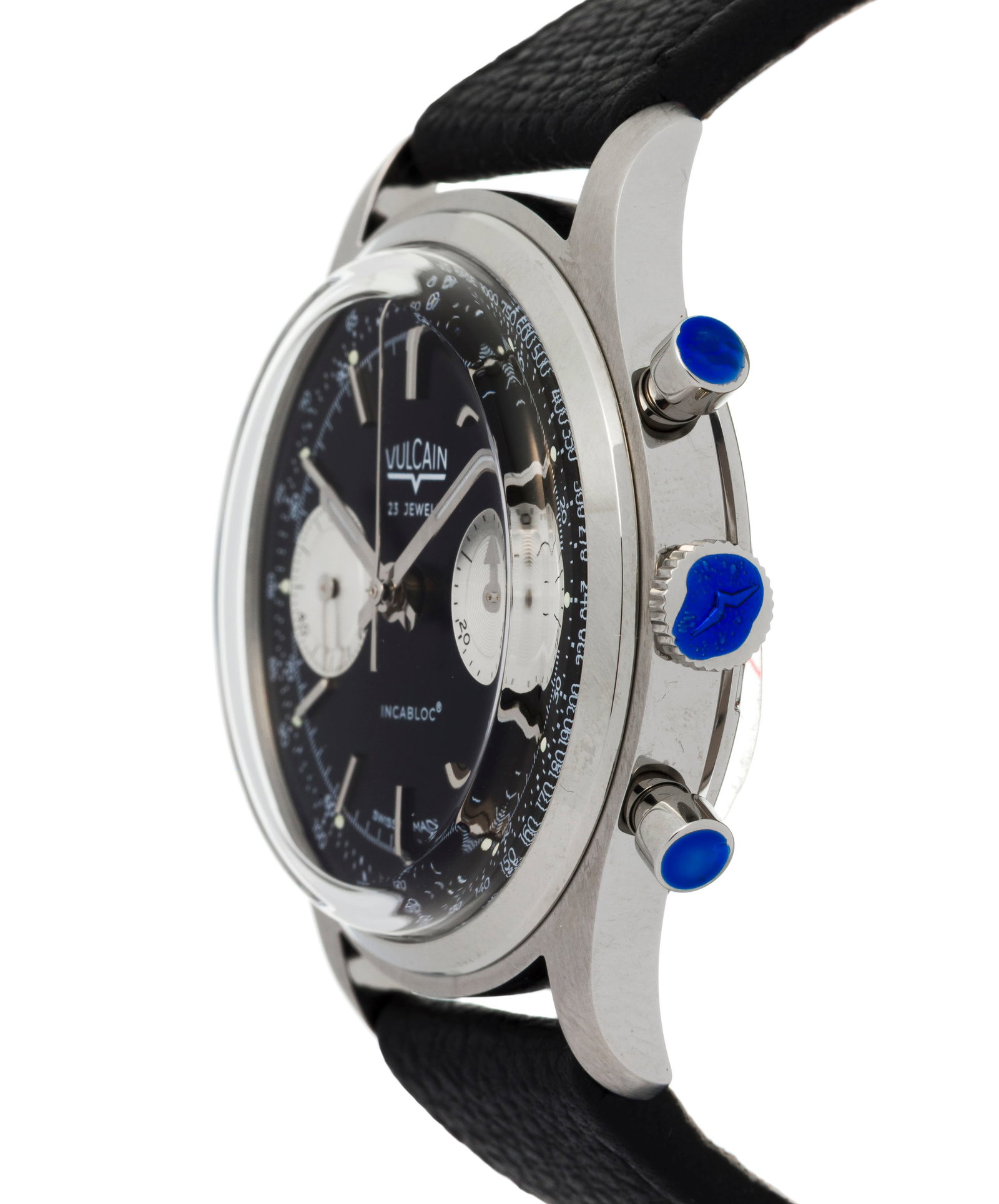 Vulcain, Chronograph 1970'S, réf. 640109, montre chronographe en acier Mouvement: cal. SW510, - 2