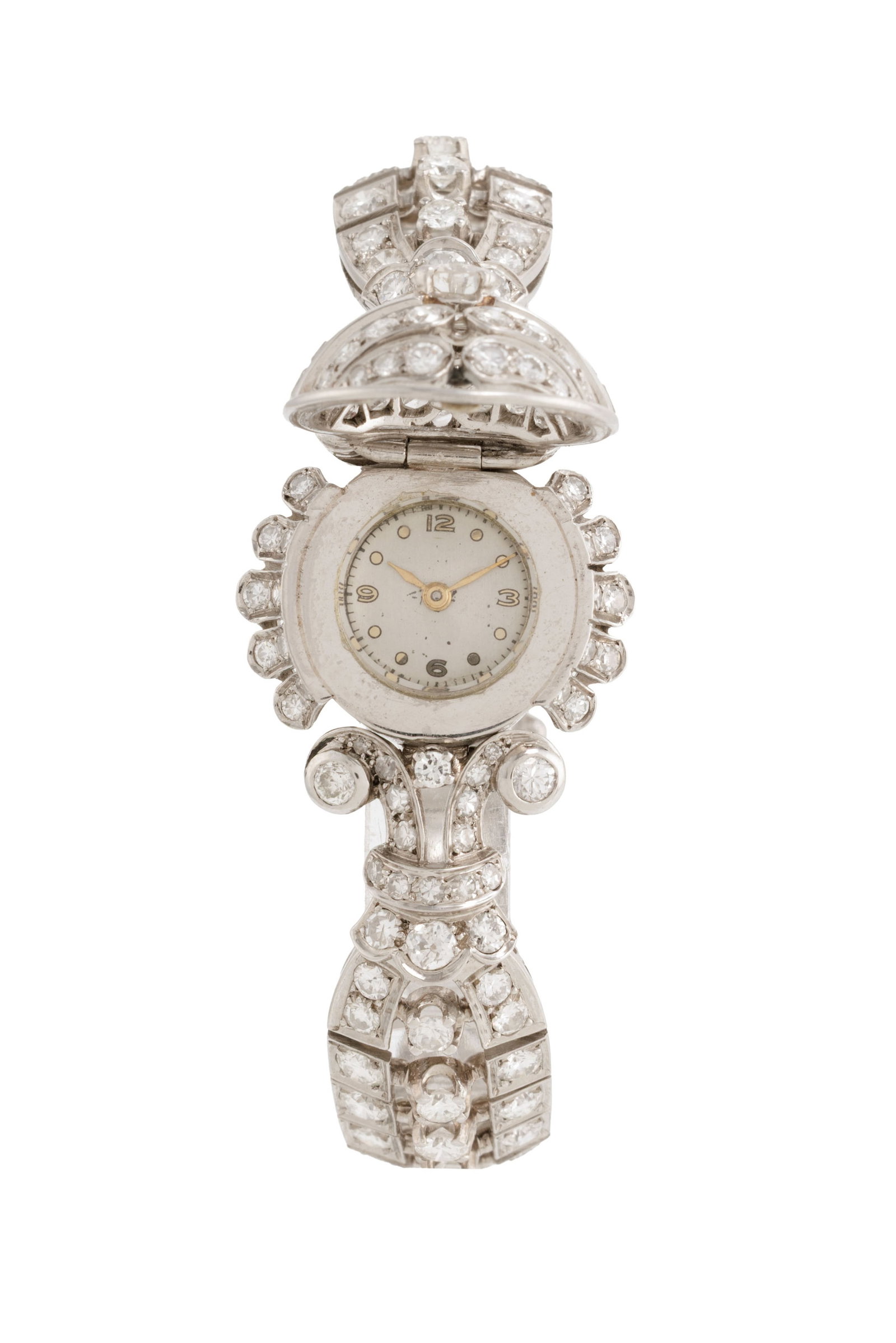 Montre-bracelet secrète en platine sertie de diamants en chute Mouvement: mécanique, 17  - 2