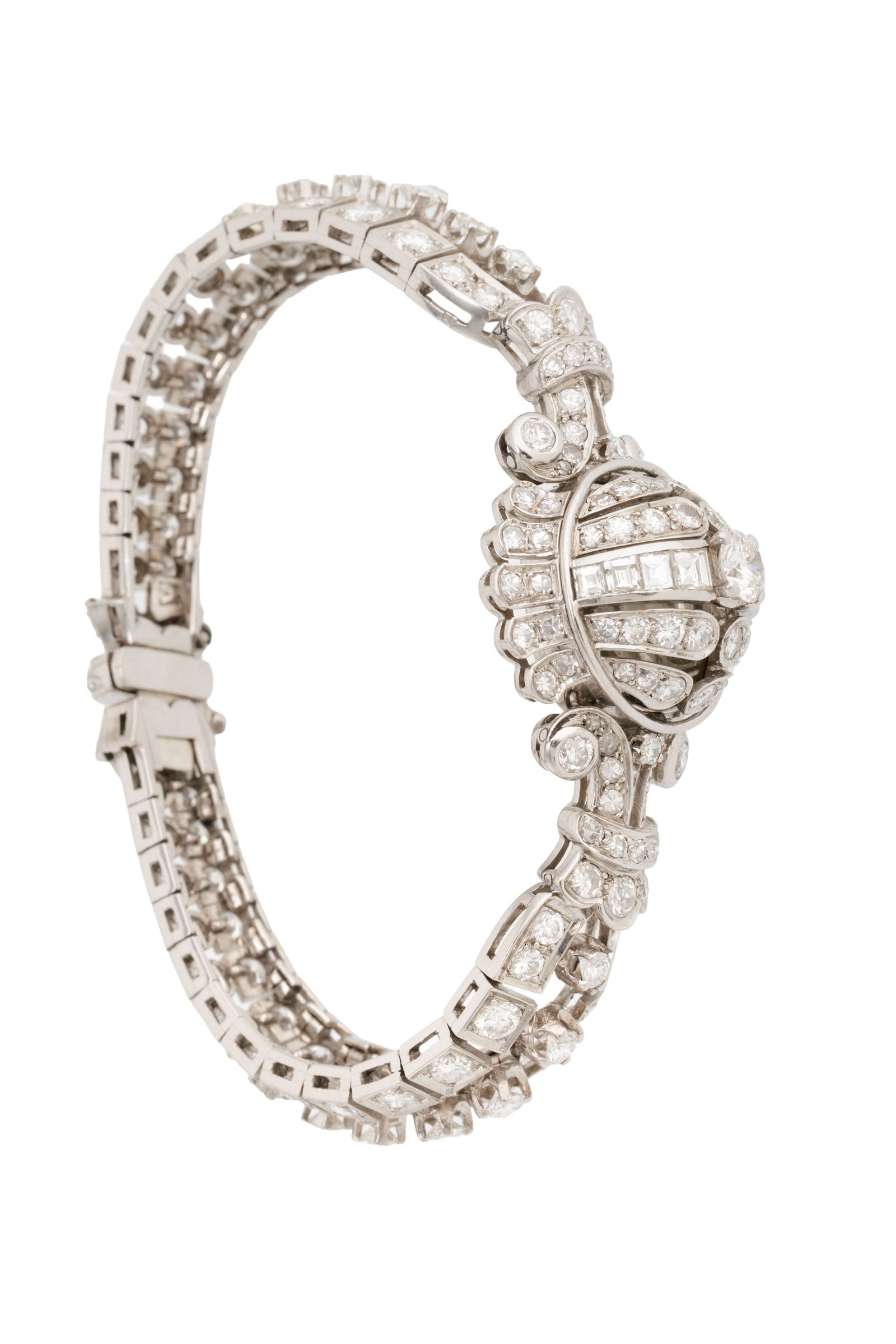 Montre-bracelet secrète en platine sertie de diamants en chute Mouvement: mécanique, 17  - 3