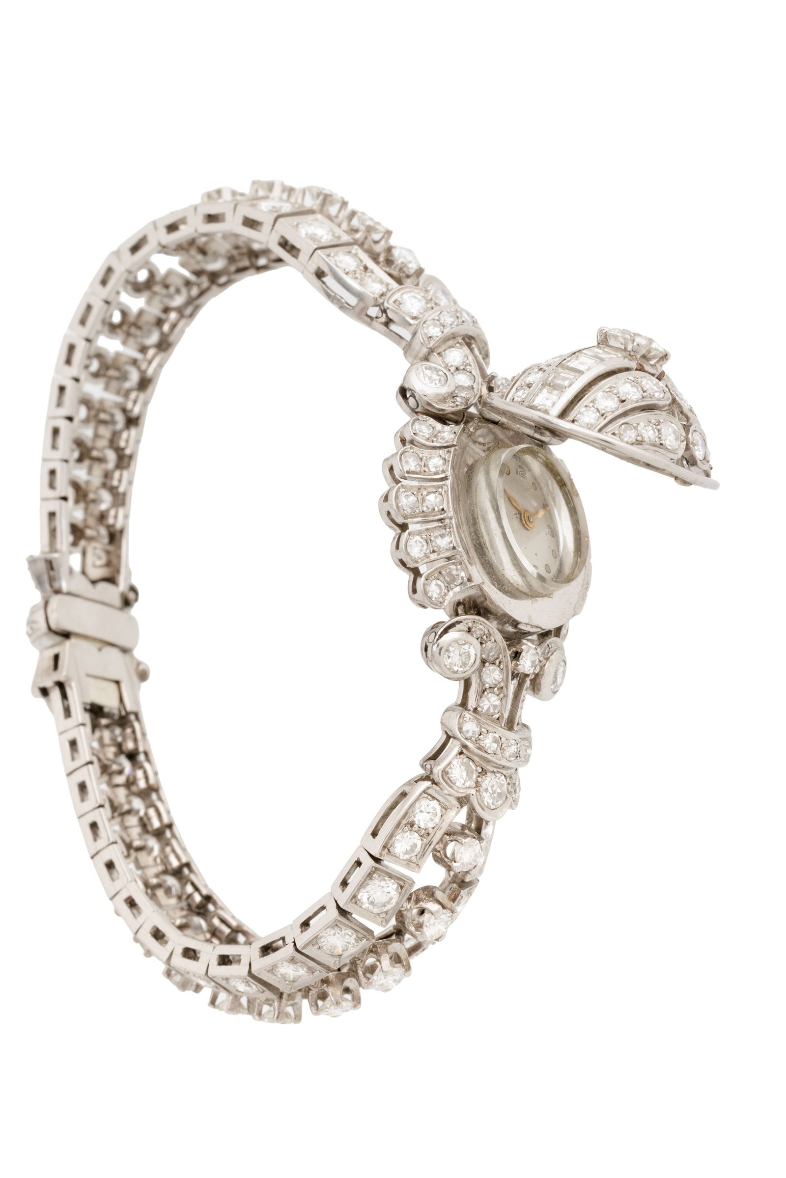 Montre-bracelet secrète en platine sertie de diamants en chute Mouvement: mécanique, 17  - 4