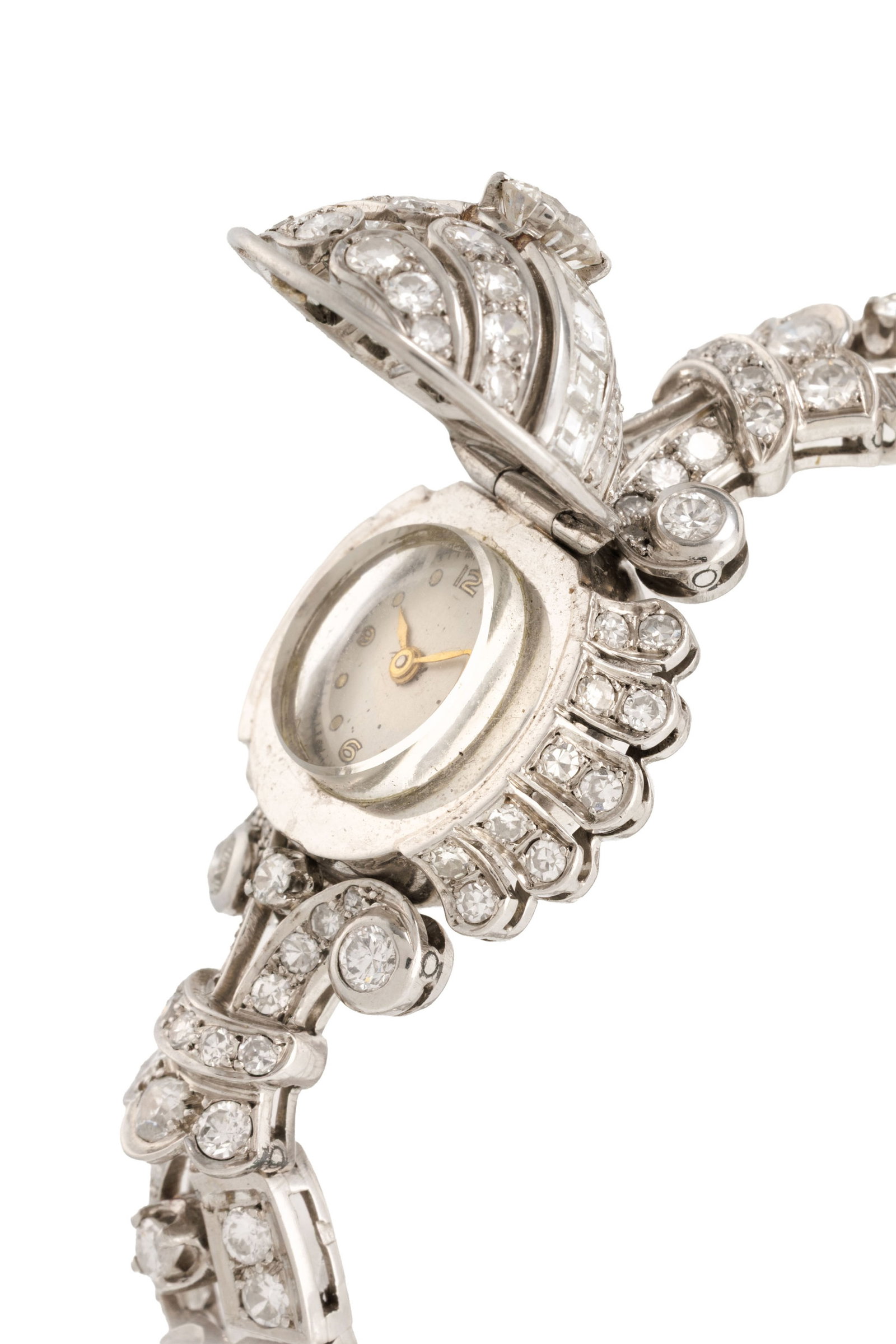 Montre-bracelet secrète en platine sertie de diamants en chute Mouvement: mécanique, 17  - 5
