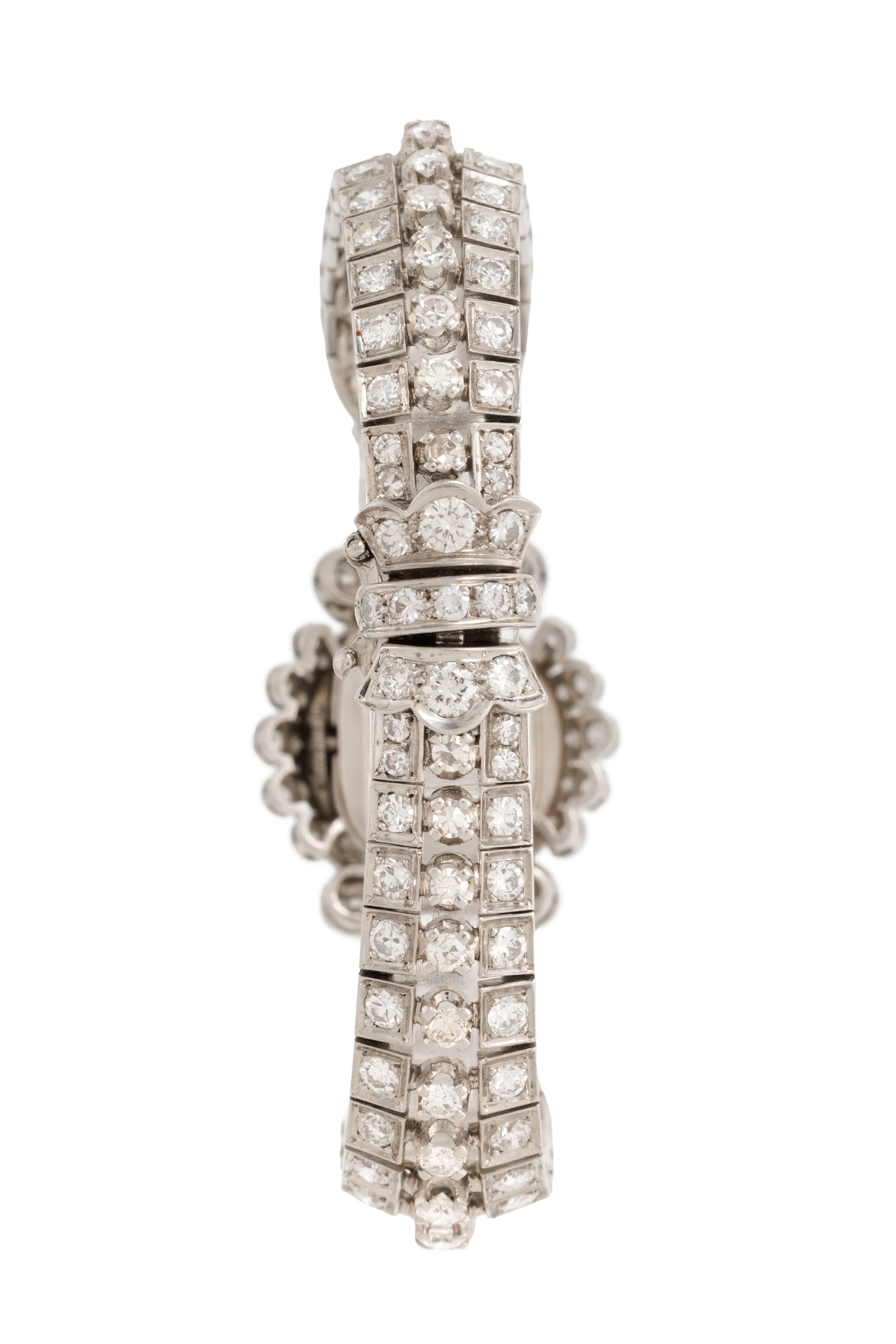 Montre-bracelet secrète en platine sertie de diamants en chute Mouvement: mécanique, 17  - 7