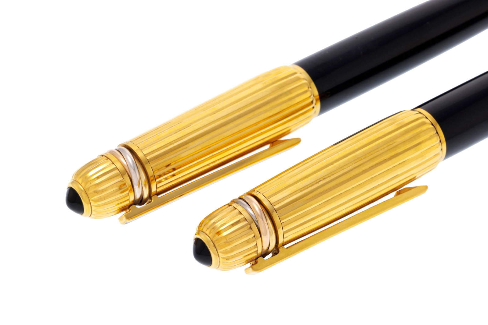 Cartier, Pasha, lot composé d'un stylo plume et d'un stylo bille en métal doré et r&# - 3