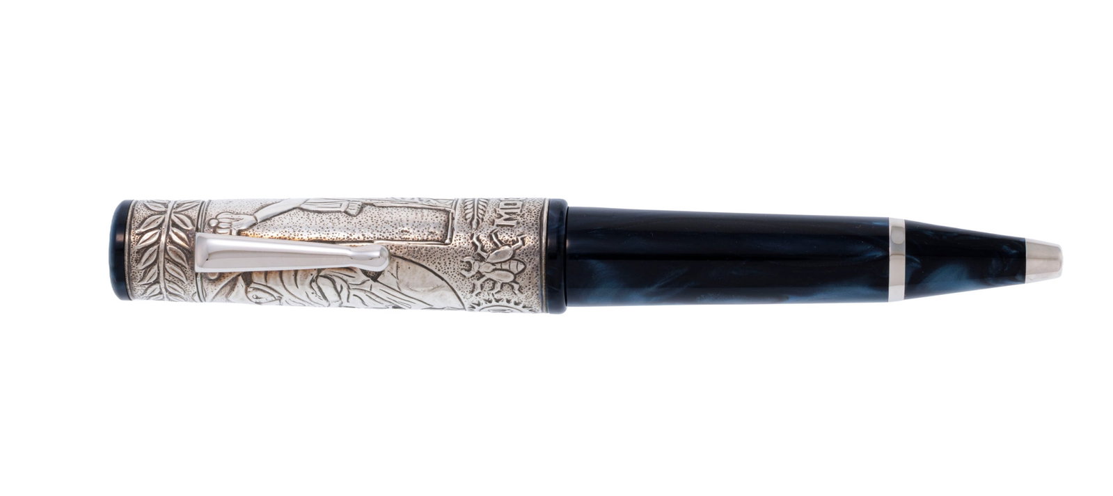 Delta, Napoleon, Ed. limitée 204/808, stylo bille en résine bleue, métal argenté (1 of 4)