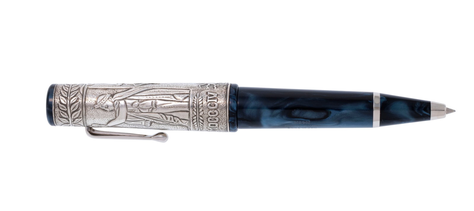 Delta, Napoleon, Ed. limitée 204/808, stylo bille en résine bleue, métal argenté - 2