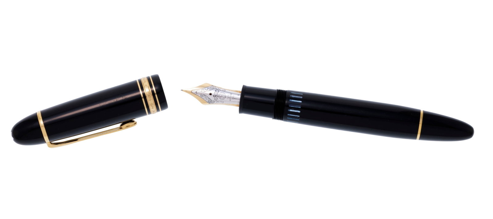 Montblanc, Meisterstück, stylo plume en résine noir et métal doré, bec en or 585 - 2