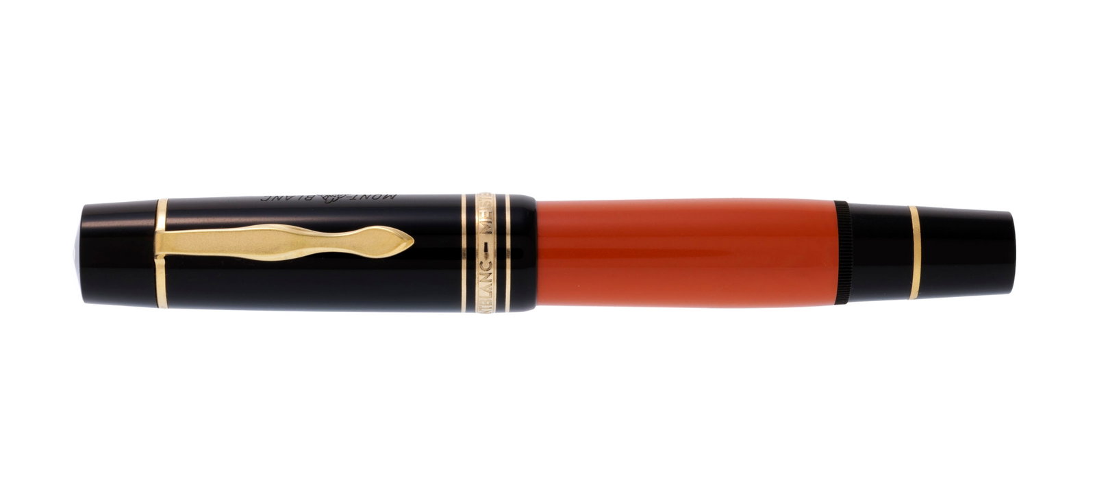 Montblanc, Hemingway, Ed. limitée NE0448/04, stylo plume à pompe en métal doré e: Montblanc, Hemingway, Ed. limitée NE0448/04, stylo plume à pompe en métal doré et résine, bec en or 750, signé, numéroté, long. 13.2 cm Condition Bon état