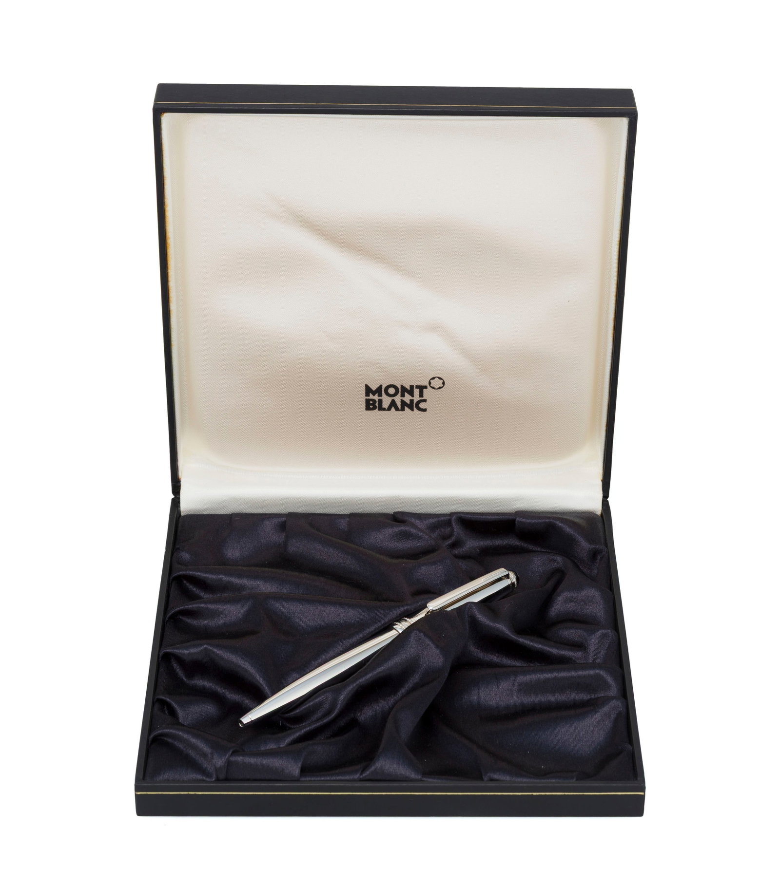 Montblanc, Royal, stylo bille en acier serti de diamants taille brillant, signé, numérot&# - 2