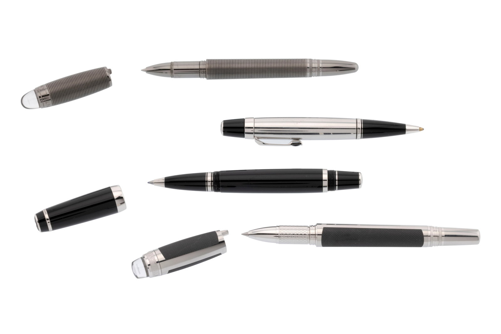 Montblanc, lot de 4 stylos billes de la collection Bohème et Starwalker en métal argent - 2