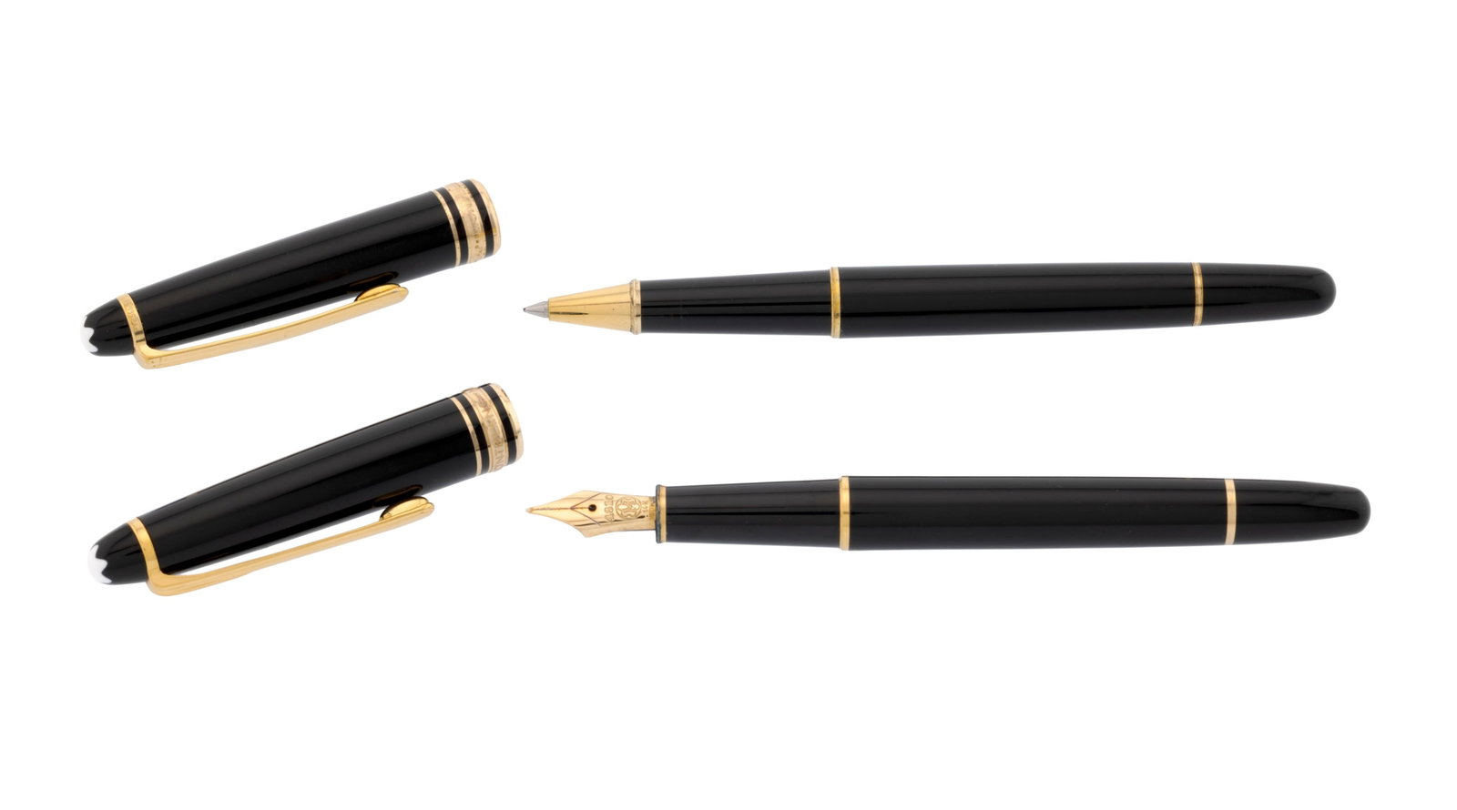 Montblanc, Meisterstück, lot de deux stylo dont un Pix, l'un plume et l'autre à bille en m - 2