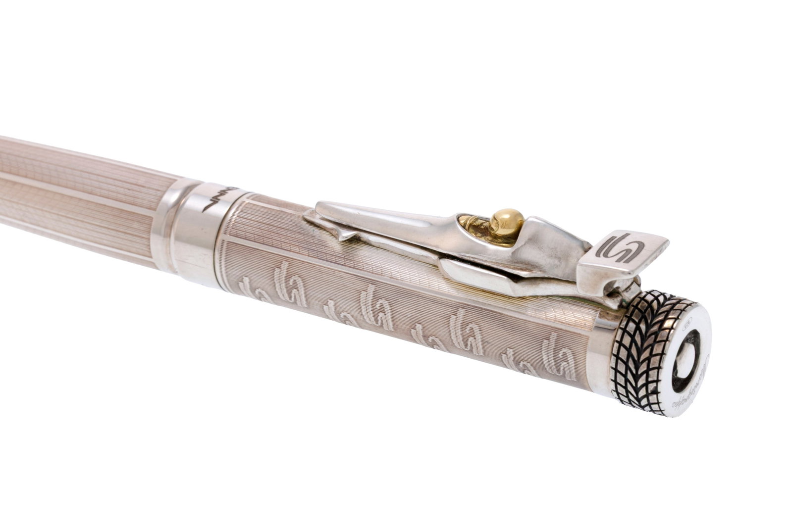 Montegrappa, Ayrton Senna, Ed. limitée 1482/1960, stylo bille en argent, l'agrafe représen - 3