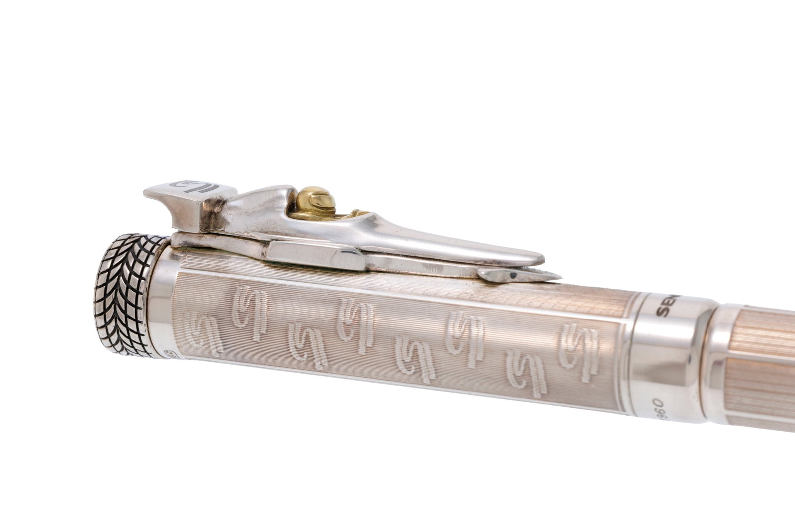 Montegrappa, Ayrton Senna, Ed. limitée 1482/1960, stylo bille en argent, l'agrafe représen - 4