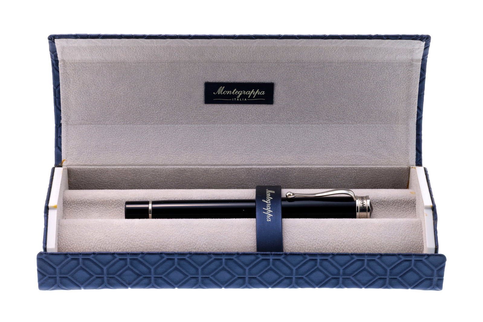 Montegrappa, ensemble composé d'un stylo plume et d'un stylo bille en métal argenté e - 3