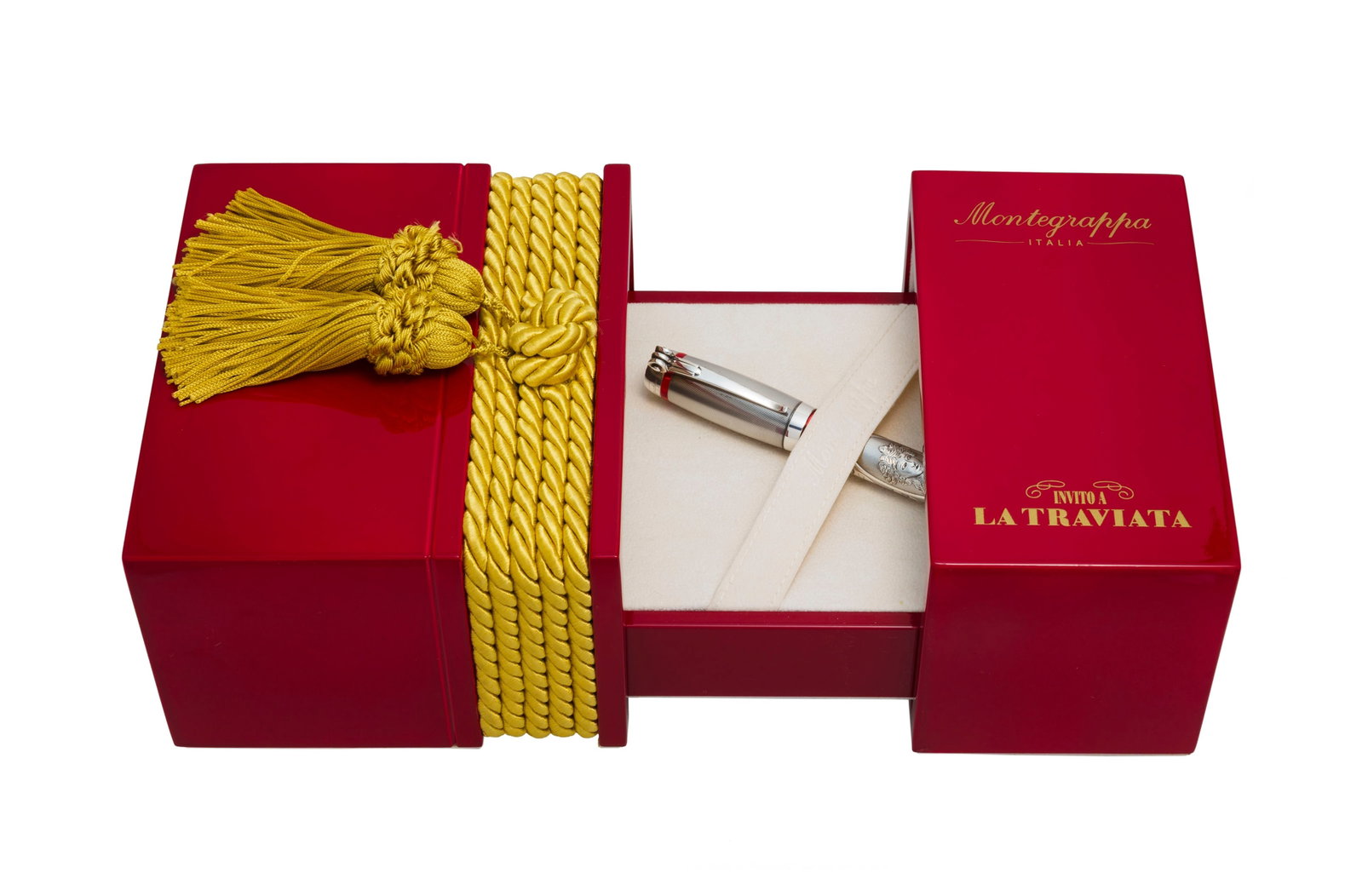 Montegrappa, Invito a La Traviata, Ed. Limitée 0409/1912, stylo plume en résine rouge et a - 4