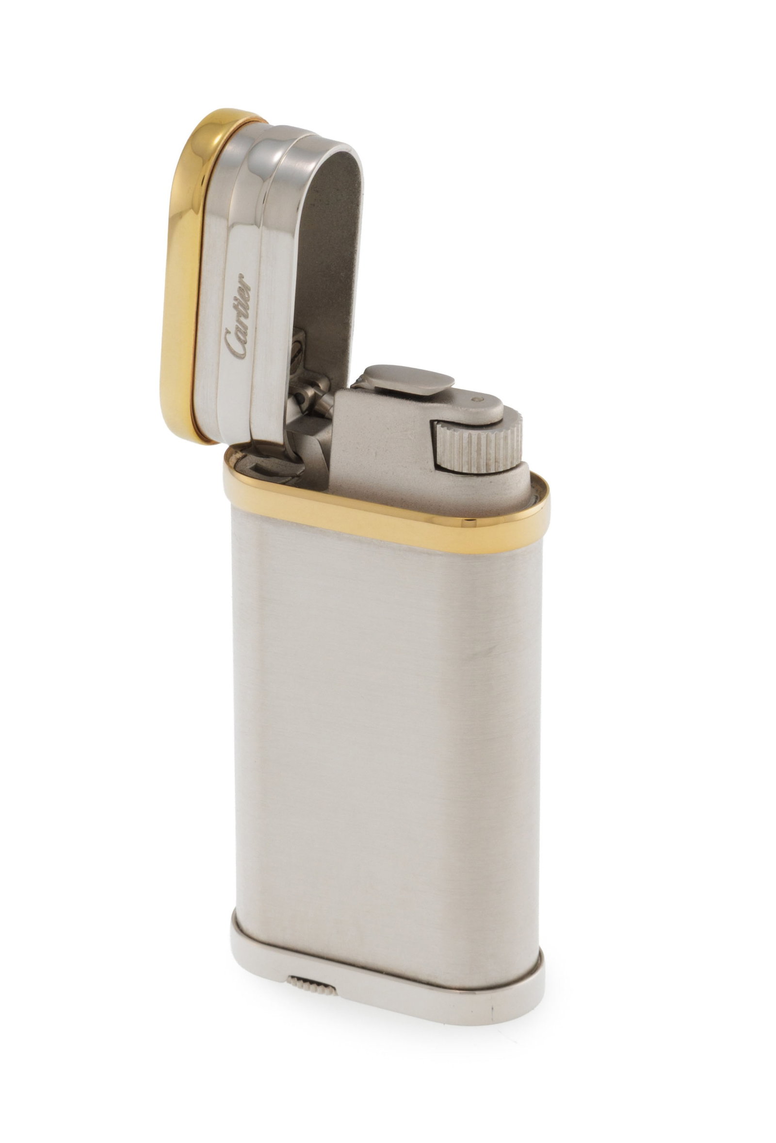 Cartier, briquet en métal doré et acier, signé, numéroté 265547, h. 6 cm, b - 2
