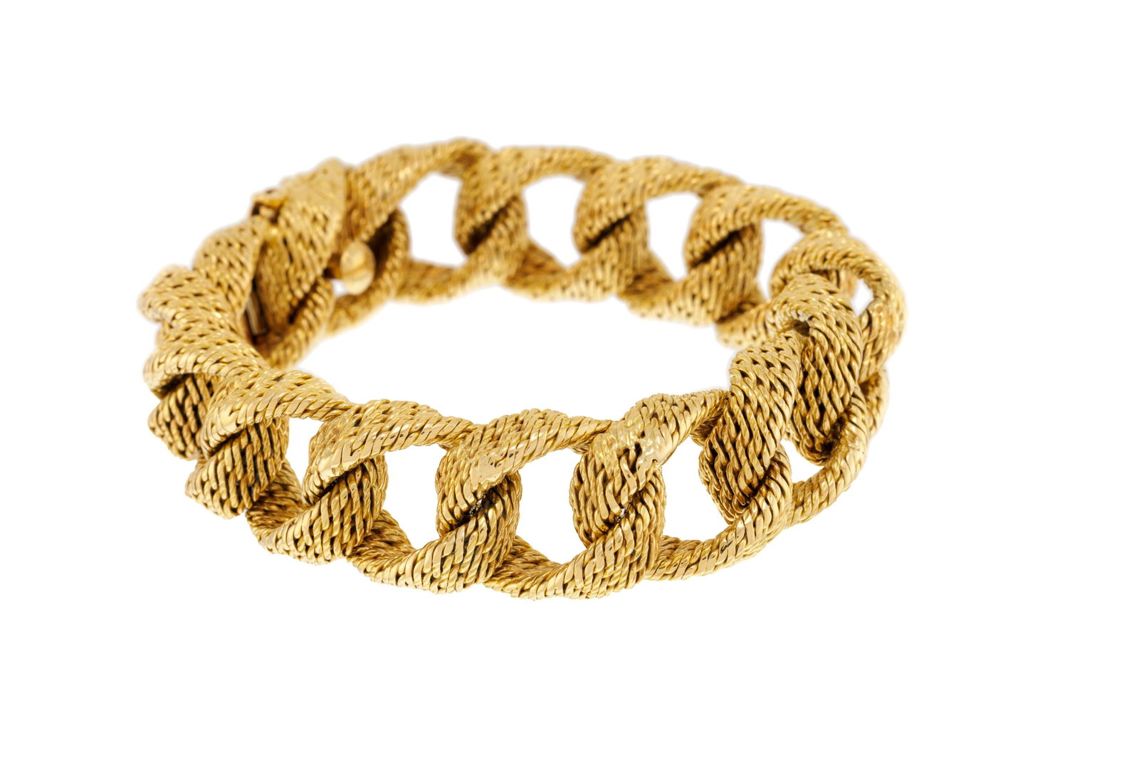 Hermès, bracelet années 1960 en or 750 composé de maillons tressés, signé,  - 2