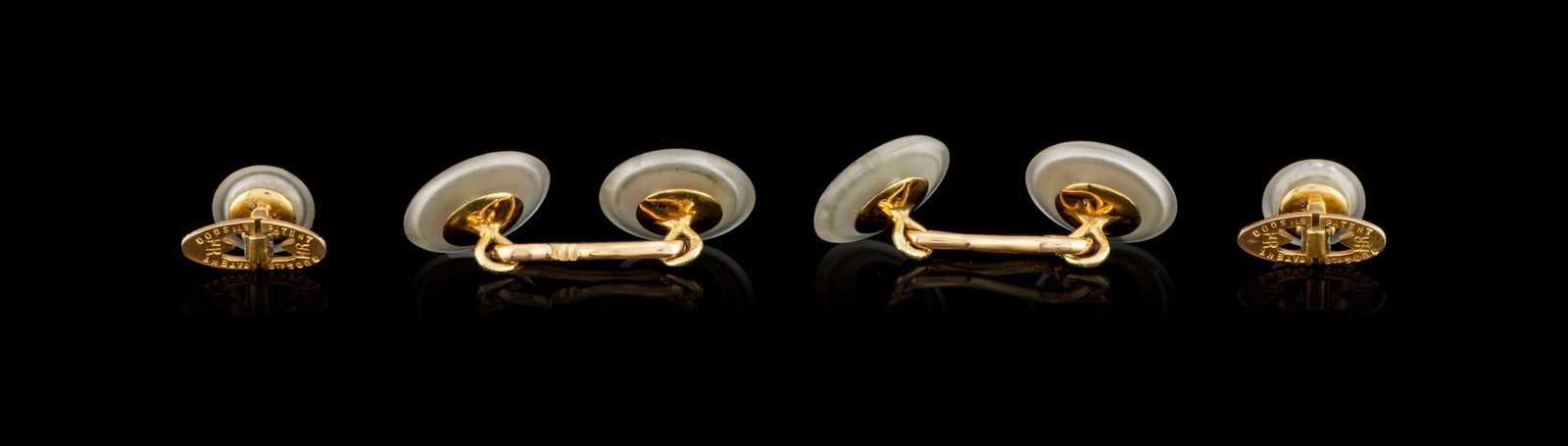 Ensemble composé d'une paire de boutons de manchette et de boutons de chemise Art Déco or  - 3