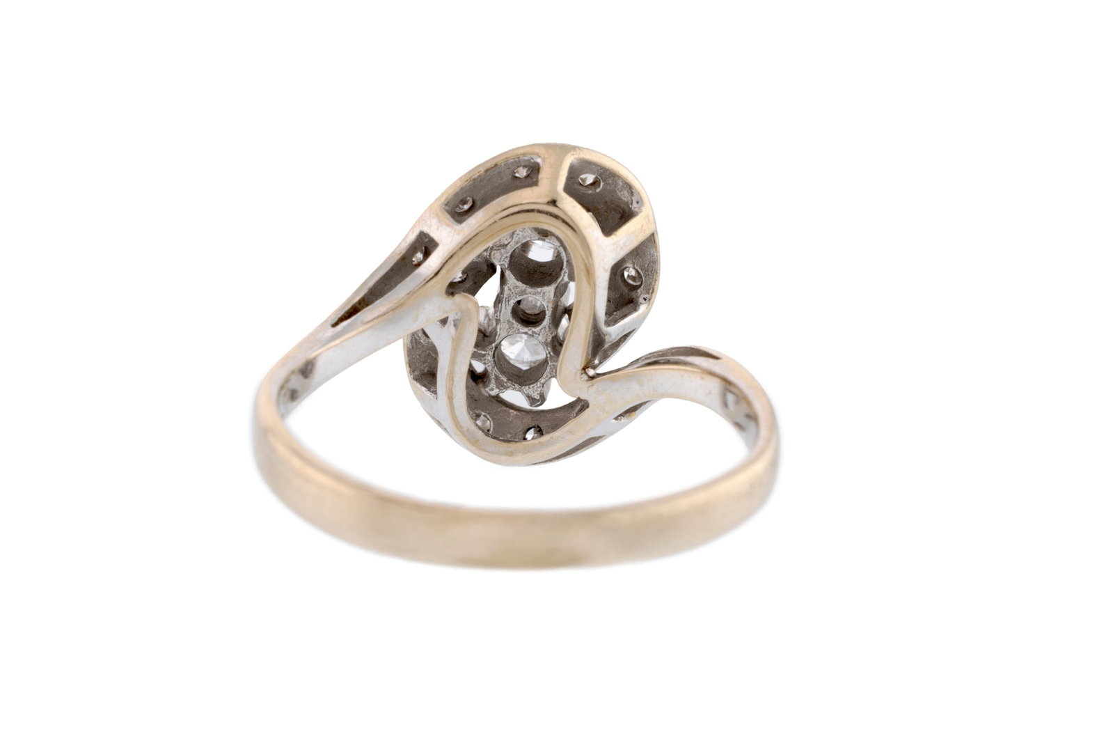 Bague or 750 sertie de diamants taille 8/8 et brillant, doigt 55-15, 4g - 3