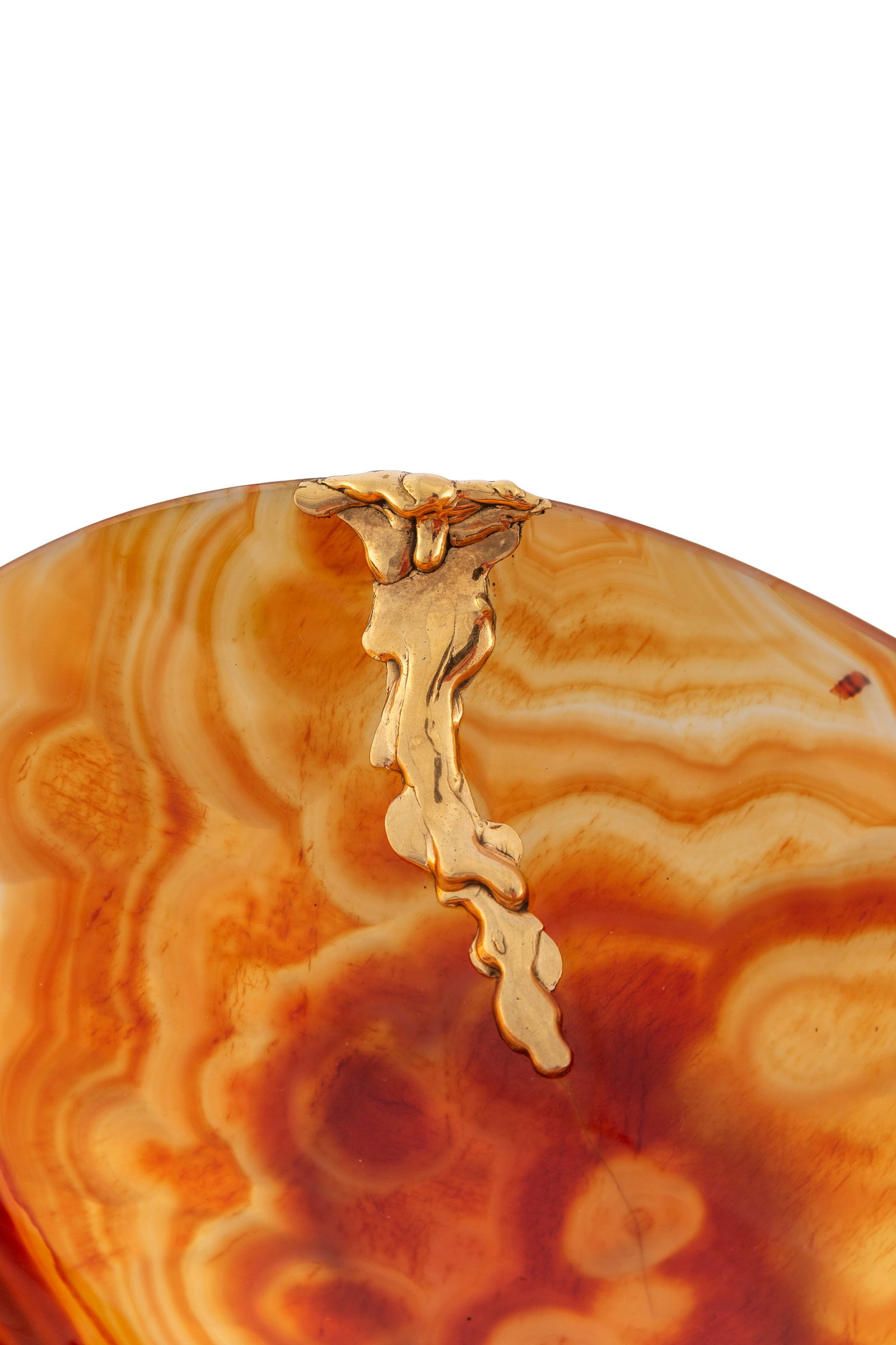 Coupe en agate décorée de coulures d'or 750, 20x14x5.0 mm - 4