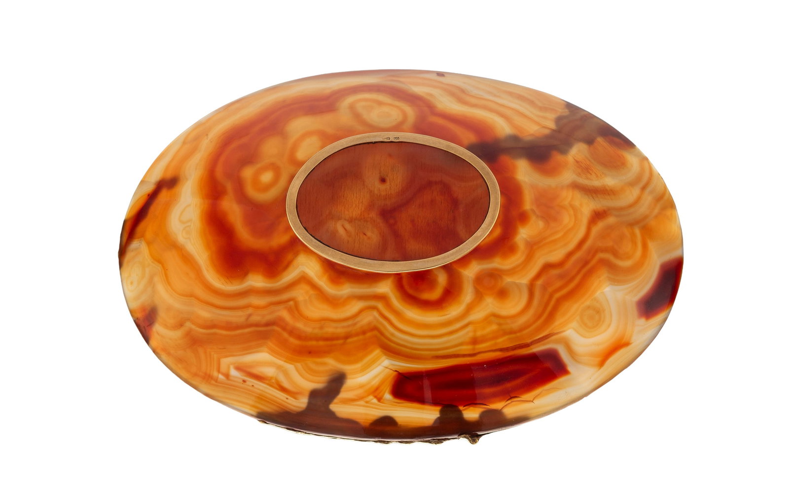 Coupe en agate décorée de coulures d'or 750, 20x14x5.0 mm - 5