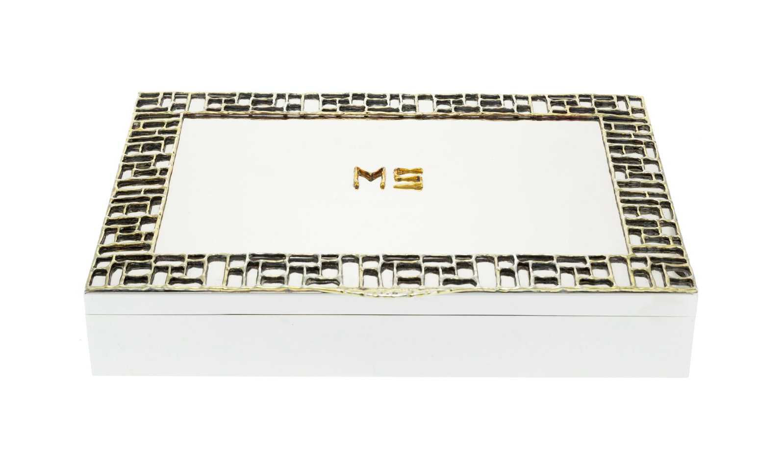 Chaumet, coffret à bridge en argent surmonté d'un décor cloisonné texturé,  - 2
