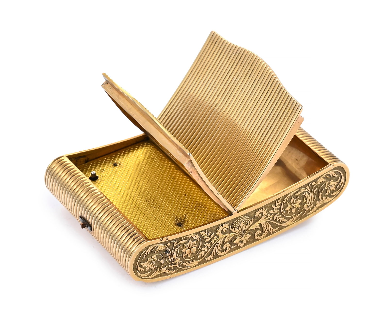 Tabatière en or avec boîte à musique, circa 1820-1830, deux vantaux au décor c&# - 5