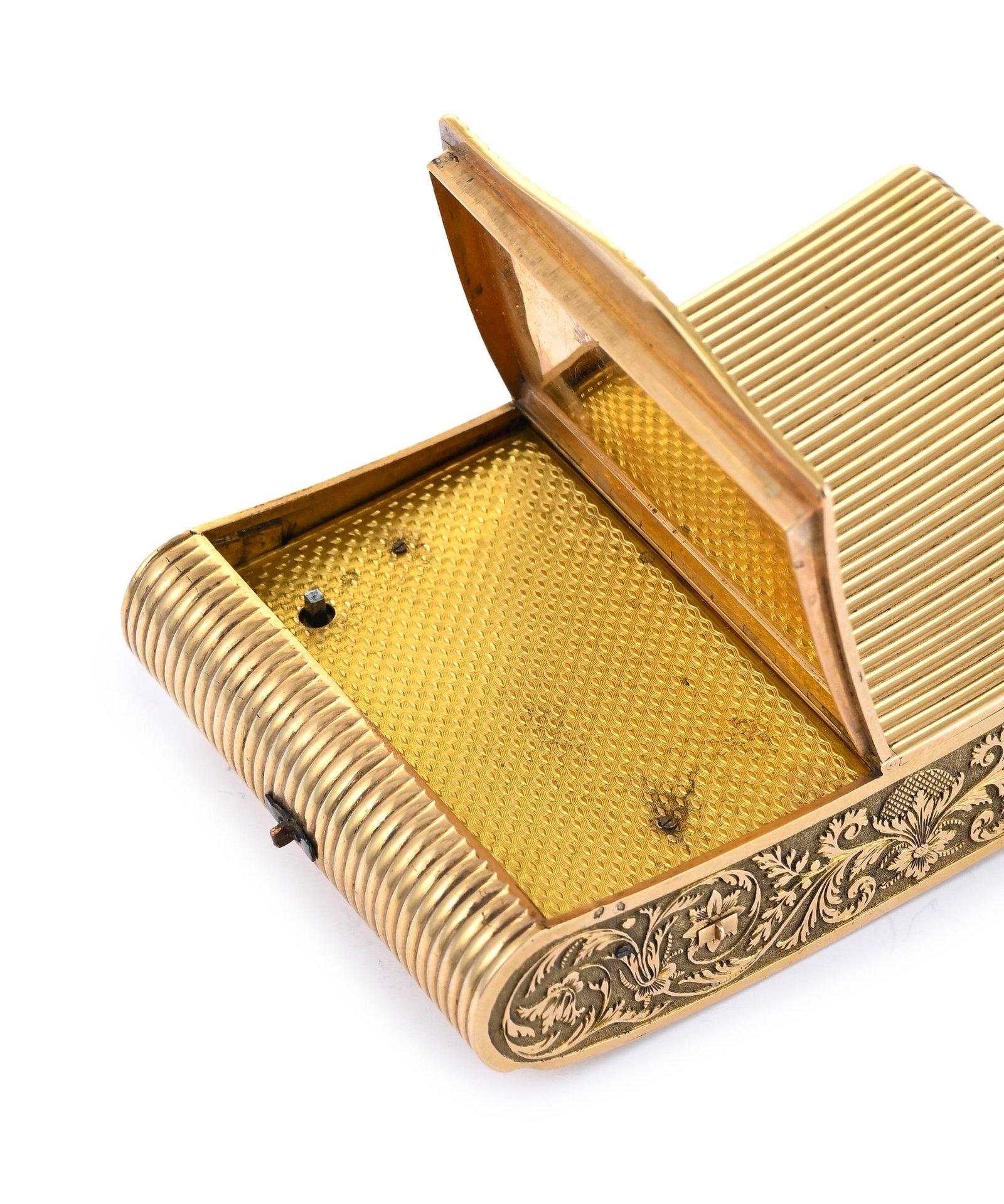 Tabatière en or avec boîte à musique, circa 1820-1830, deux vantaux au décor c&# - 7