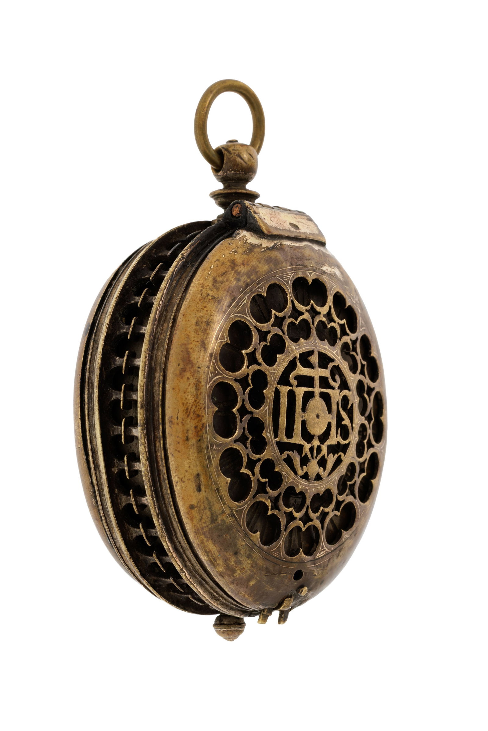 Montre de poche en acier et laiton ajouré avec probablement une sonnerie au passage des heures, - 4