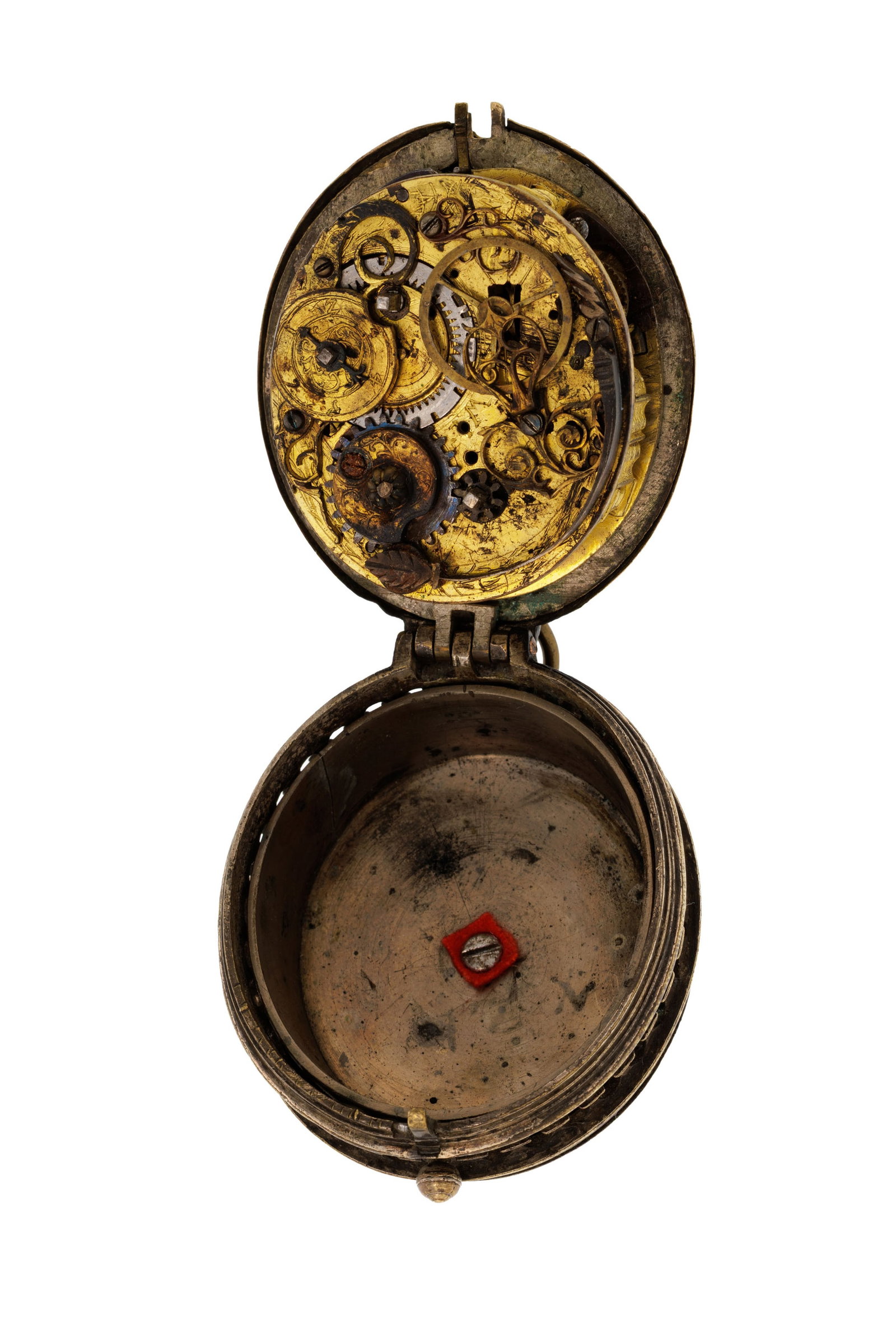 Montre de poche en acier et laiton ajouré avec probablement une sonnerie au passage des heures, - 6