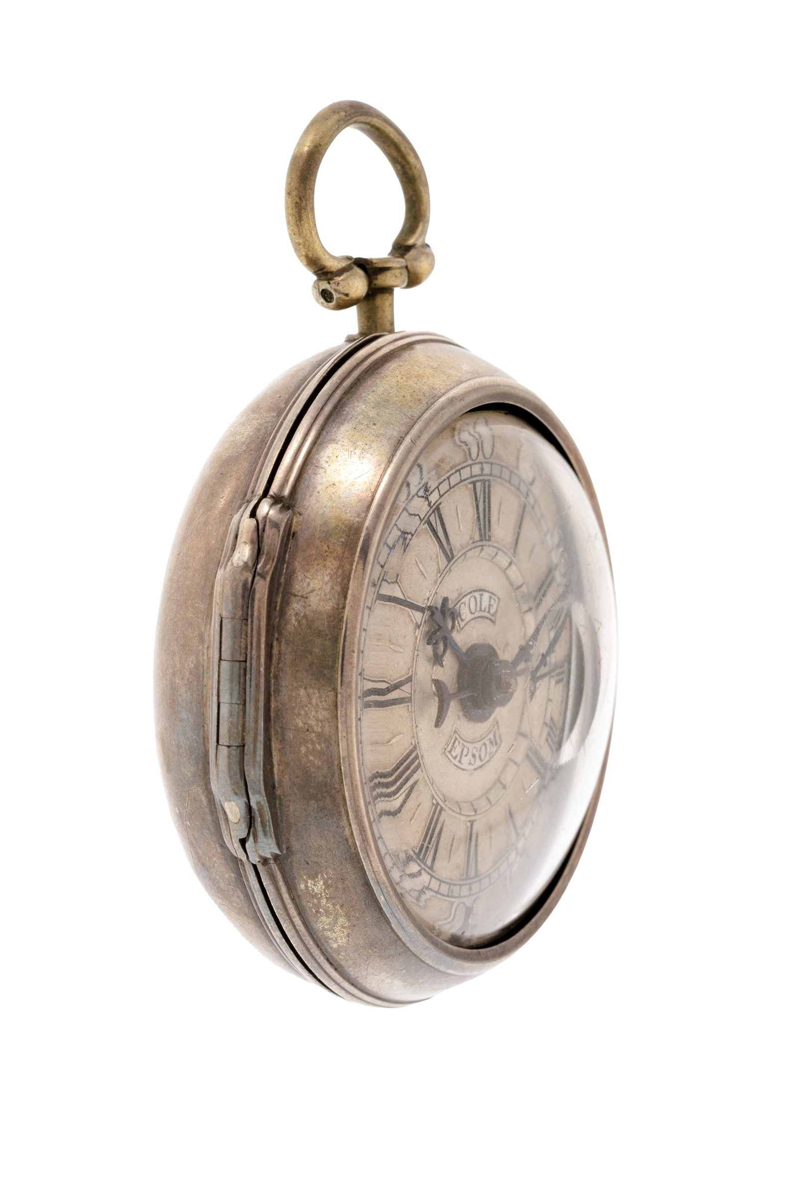 John Cole, Epsom, montre de poche à coq et boîtier de protection en argent avec seconde au - 2
