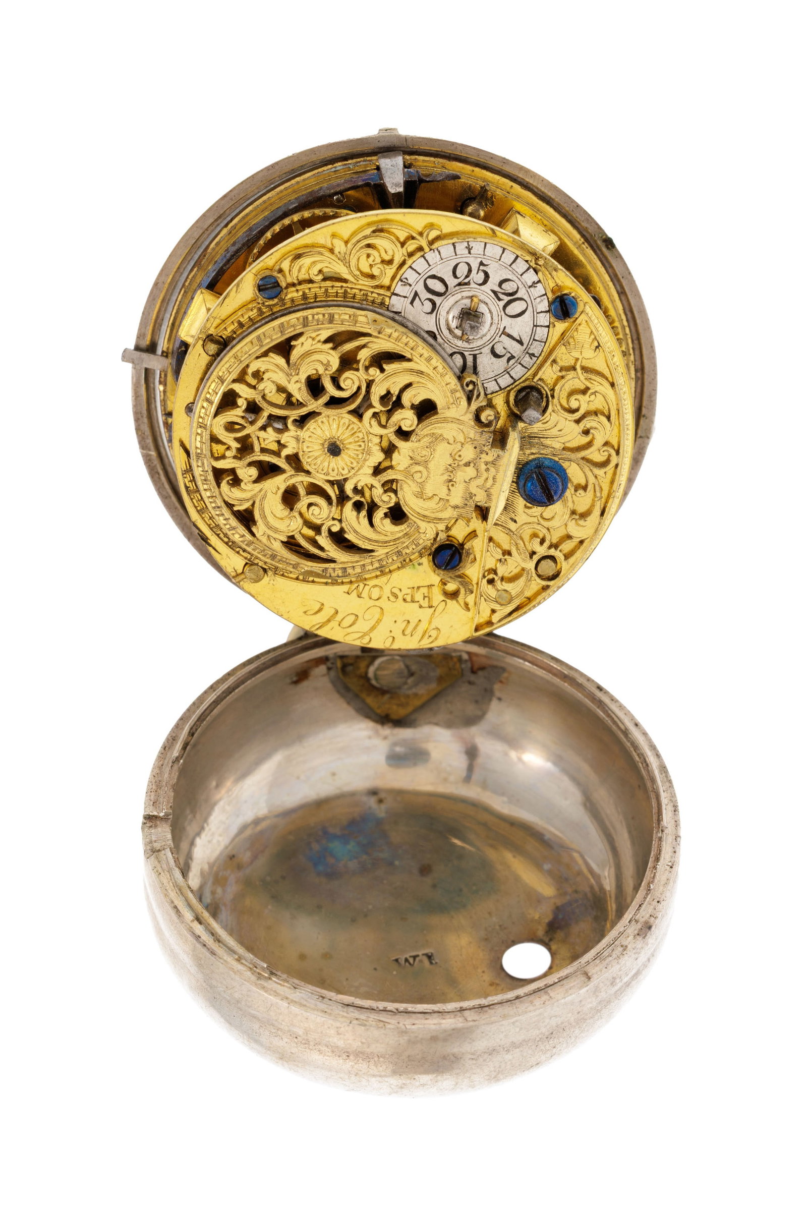 John Cole, Epsom, montre de poche à coq et boîtier de protection en argent avec seconde au - 6