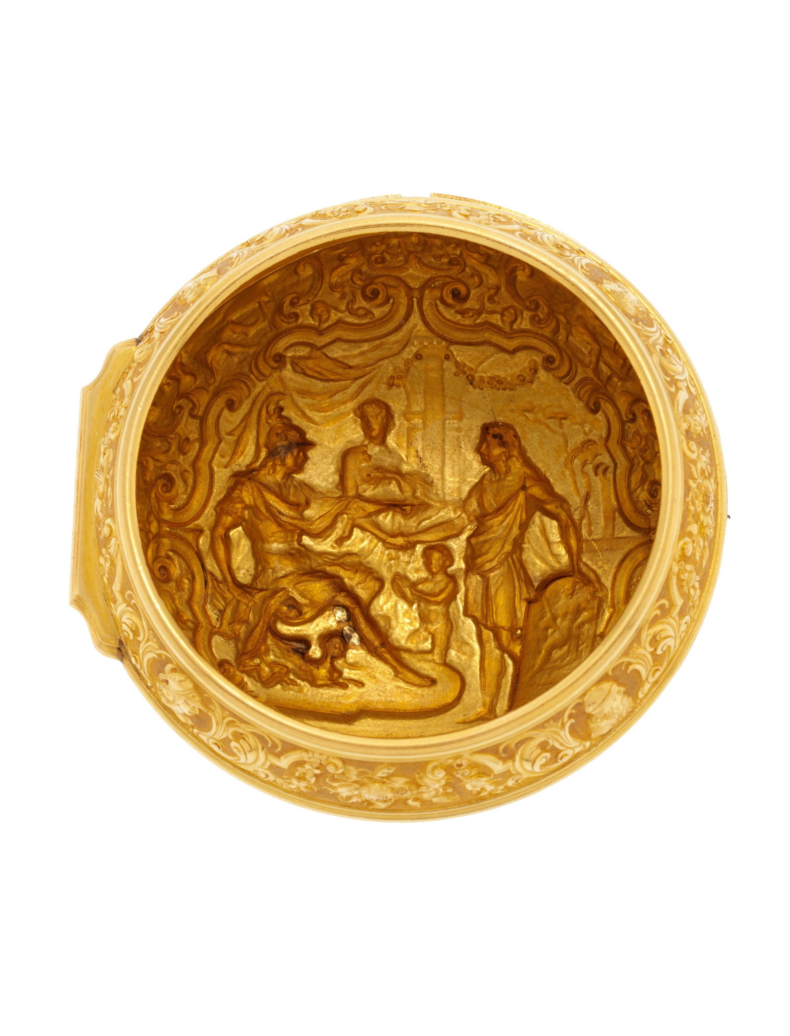 Parbury Fec., boîtier de protection pour montre de poche en or 750 repoussé décor - 2